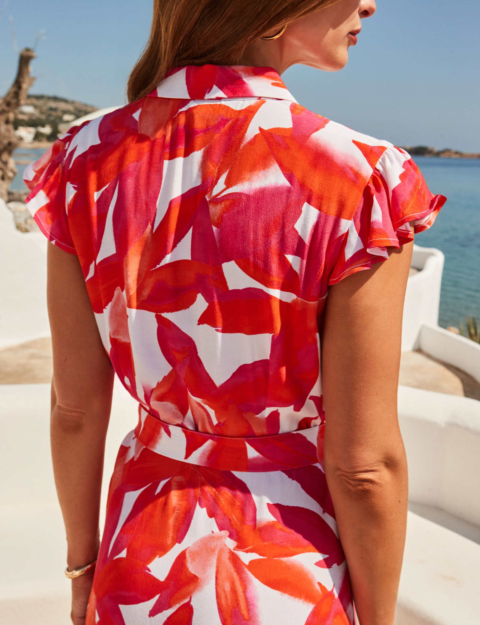 Floral Belted Midi Shirt Dress - image 2