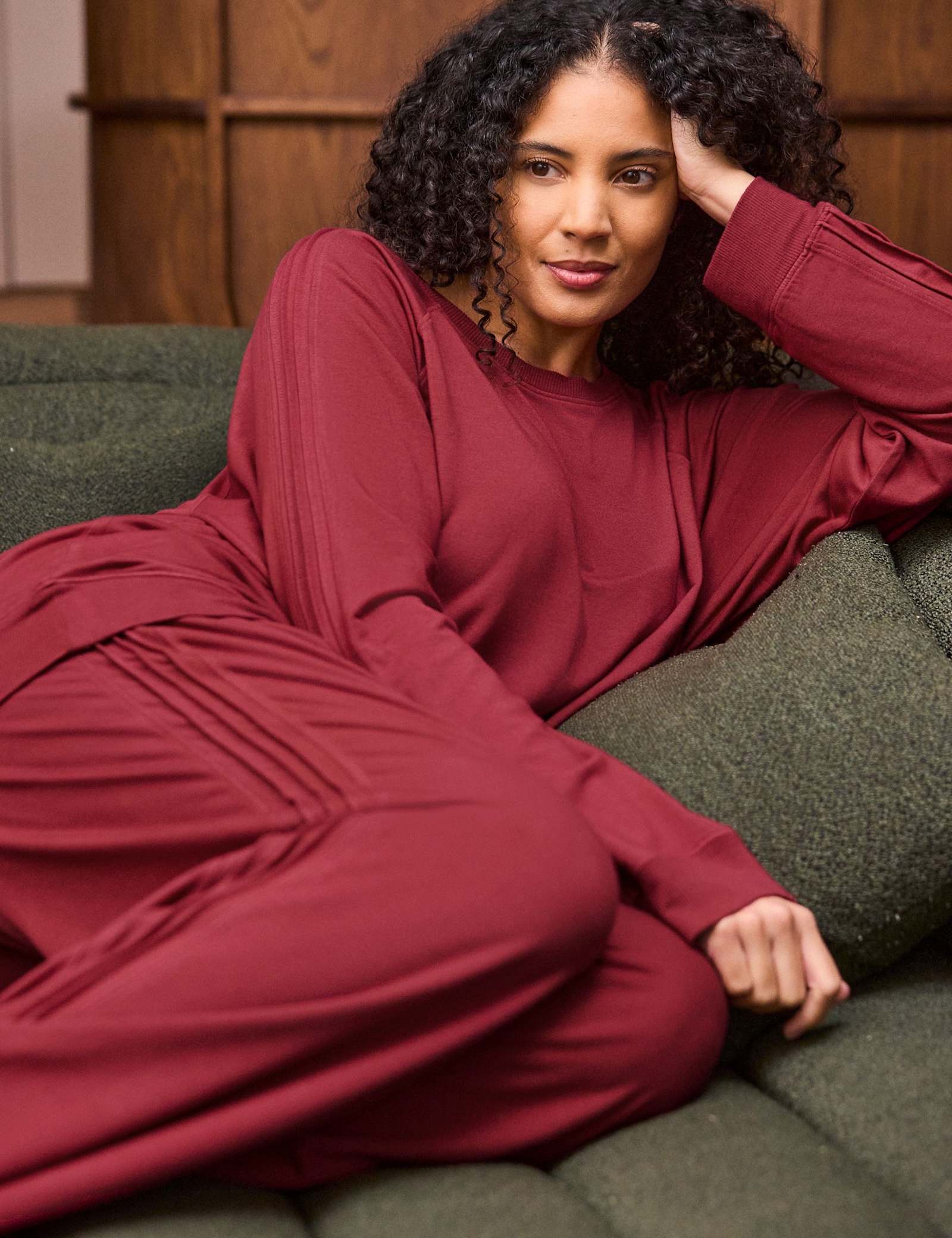 Cotton Rich Wide Leg Trousers with Modal - image 2