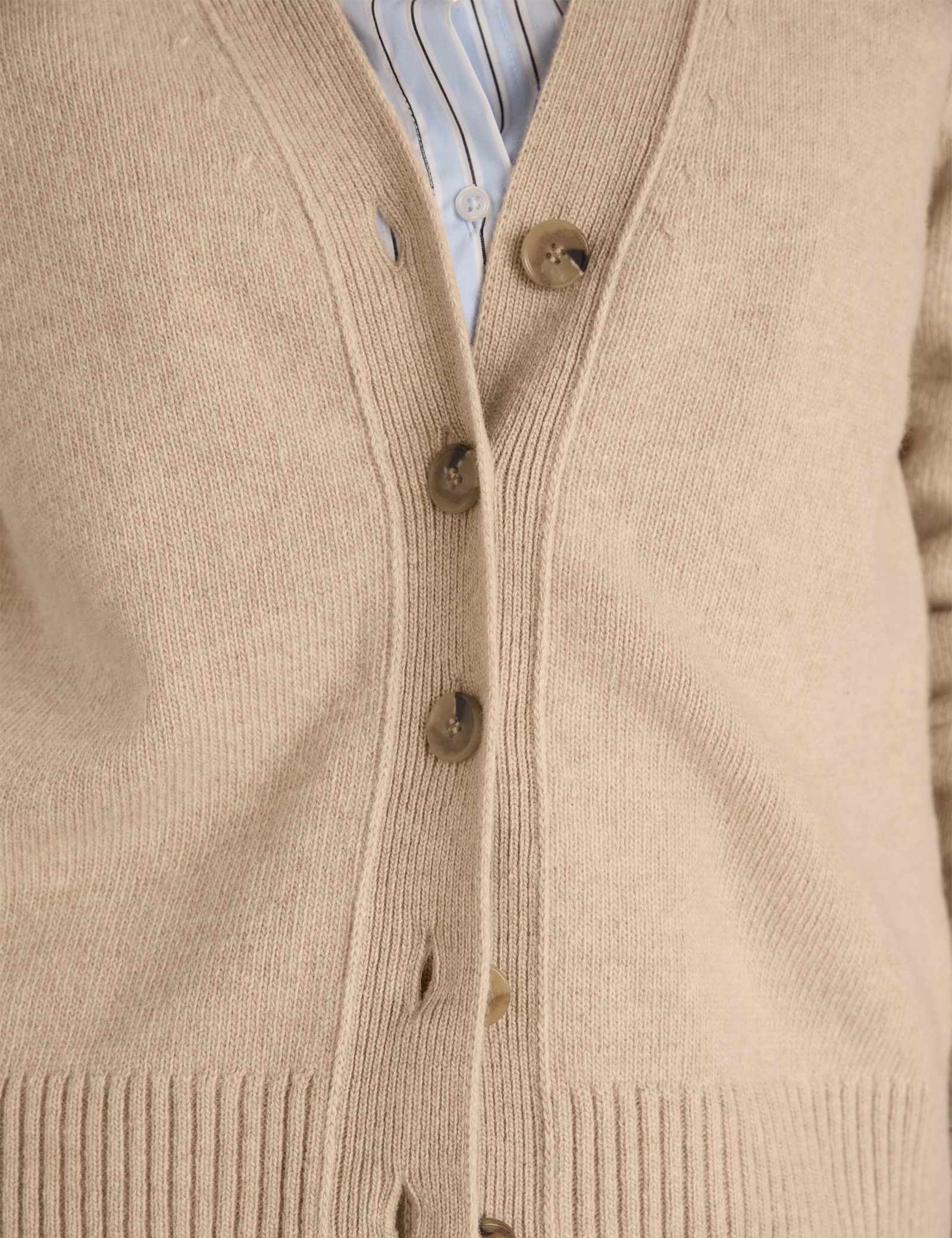 Wool Rich V-Neck Cardigan with Cashmere - image 4