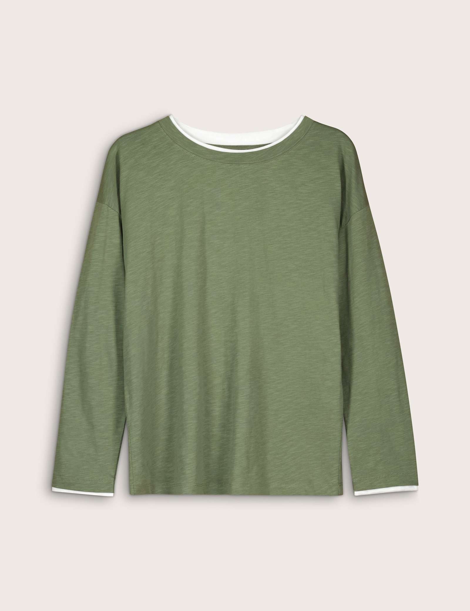 Pure Cotton Jersey Relaxed Contrast Top - image 1