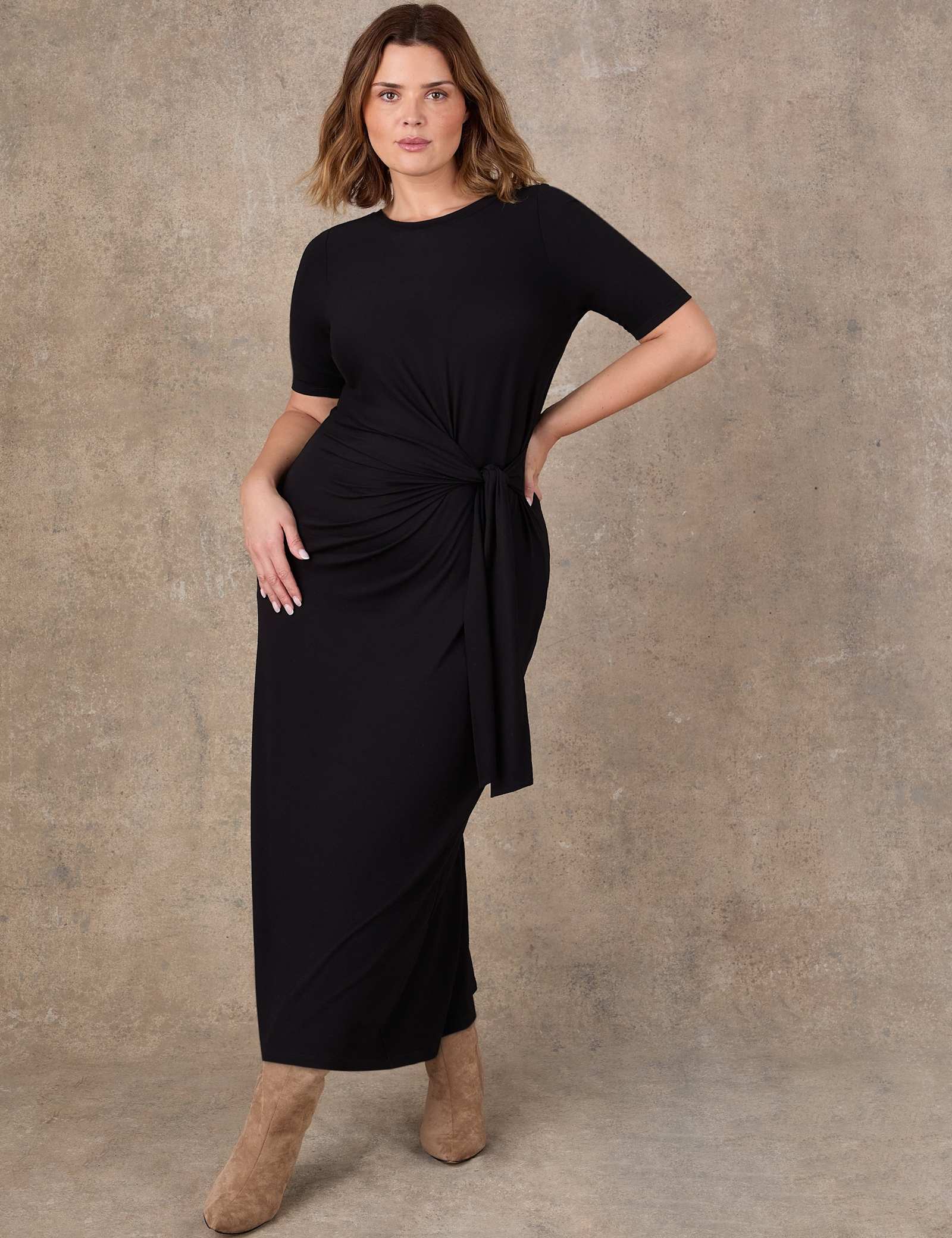 Jersey Tie Waist Midaxi Wrap Dress - image 1