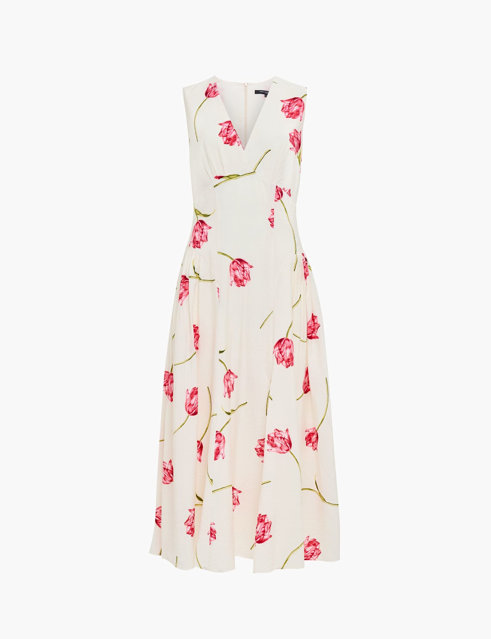 Floral V-Neck Midi Skater Dress - image 1