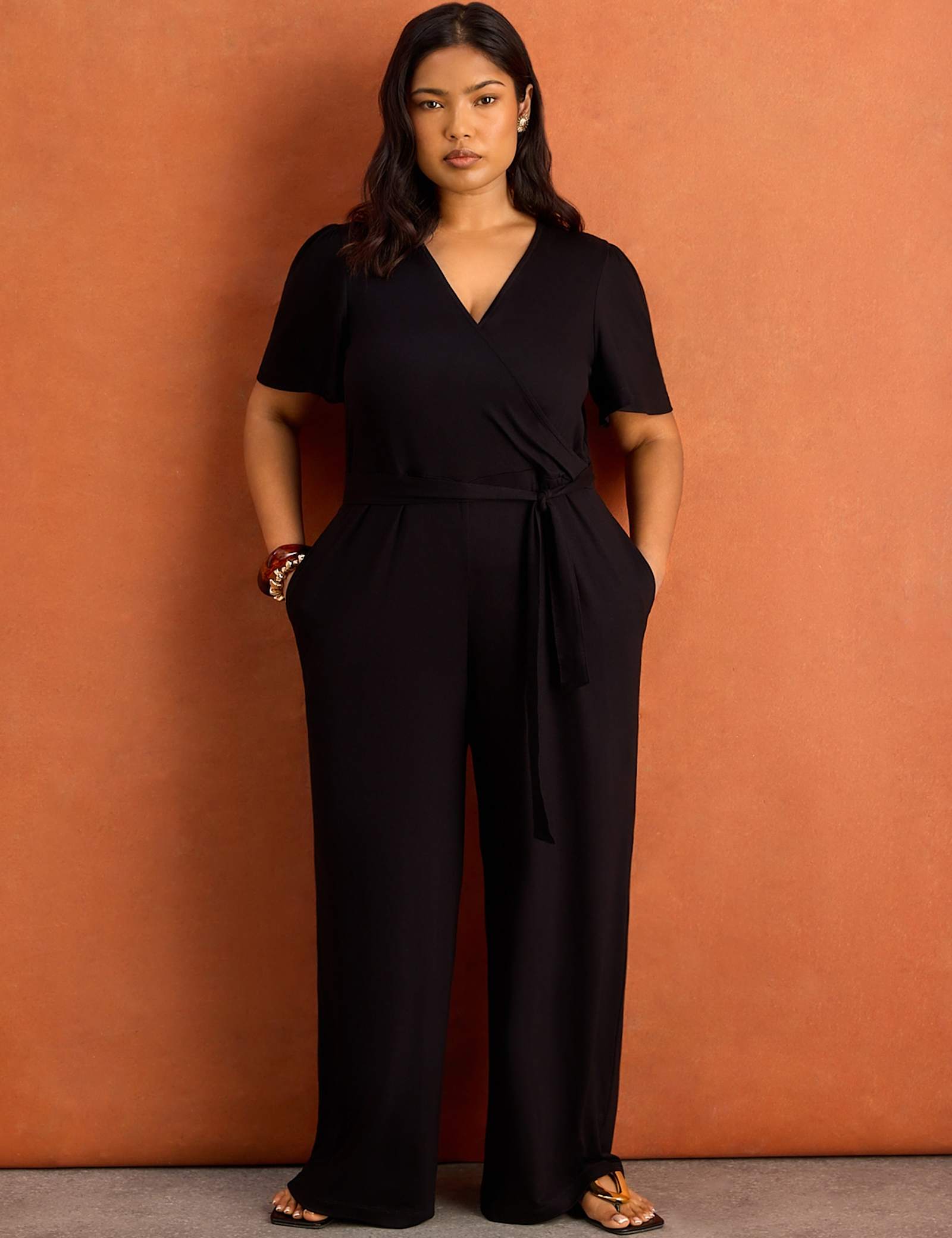 Jersey Belted Wrap Jumpsuit - image 4
