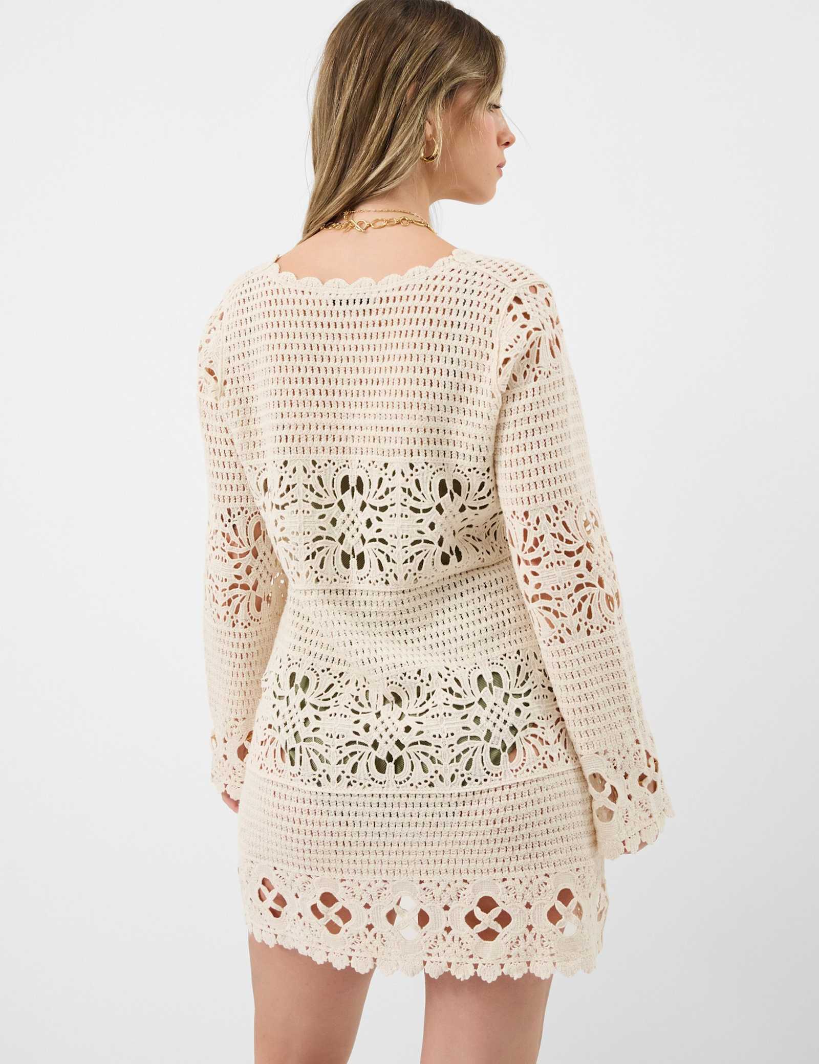 Pure Cotton Knitted V-Neck Mini Beach Dress - image 3