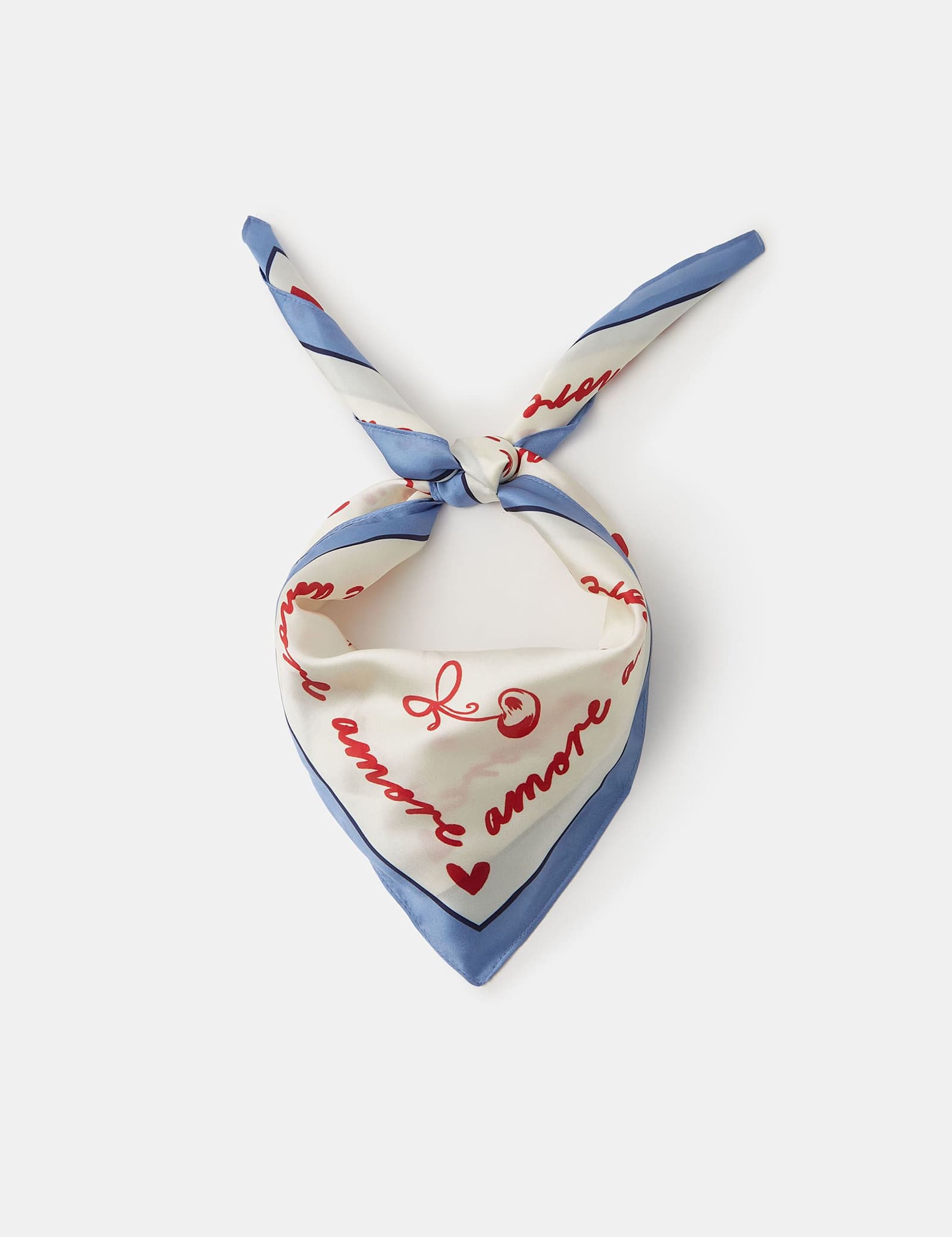 Satin Amore Slogan Square Scarf - image 1