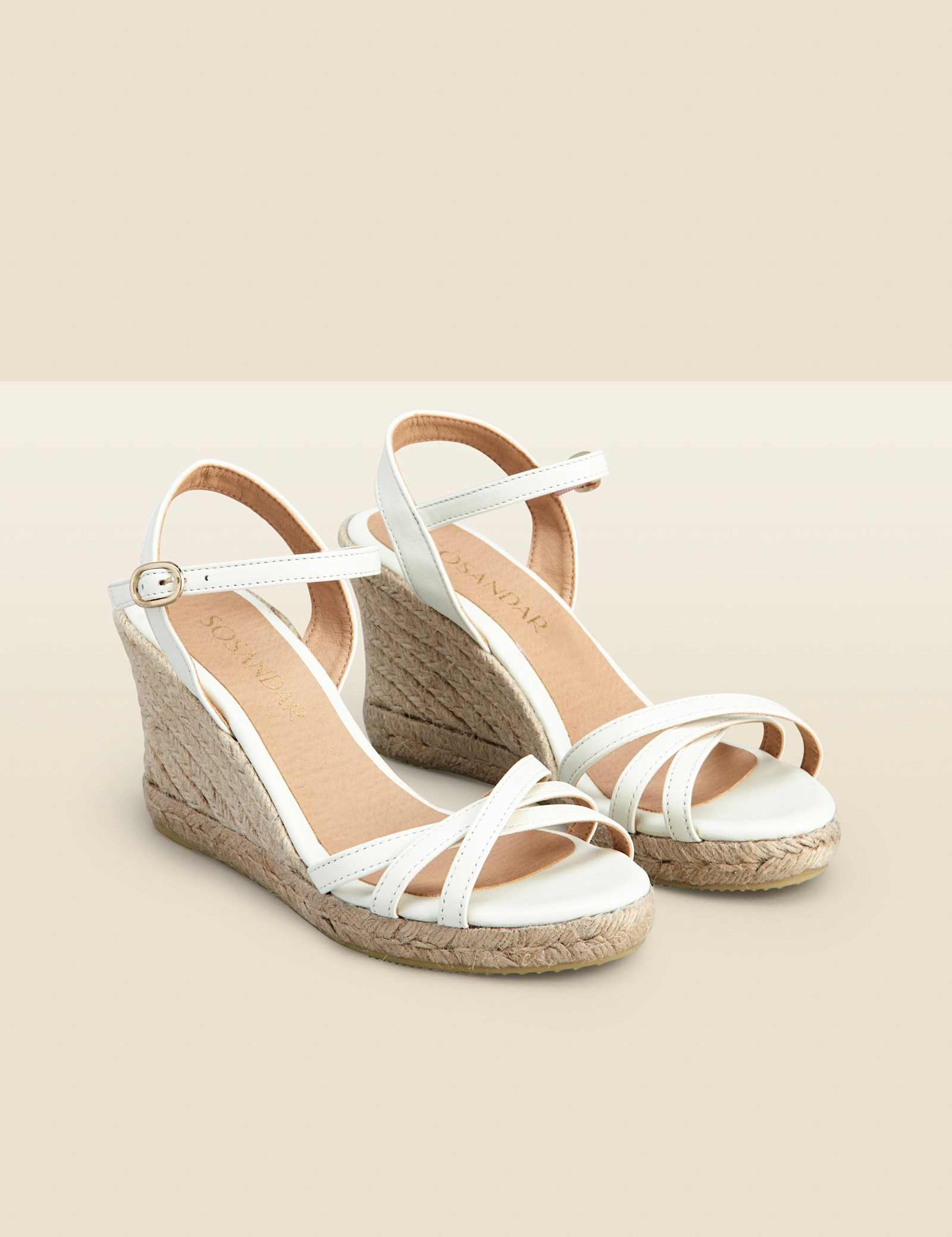 Leather Strappy Wedge Espadrilles - image 4