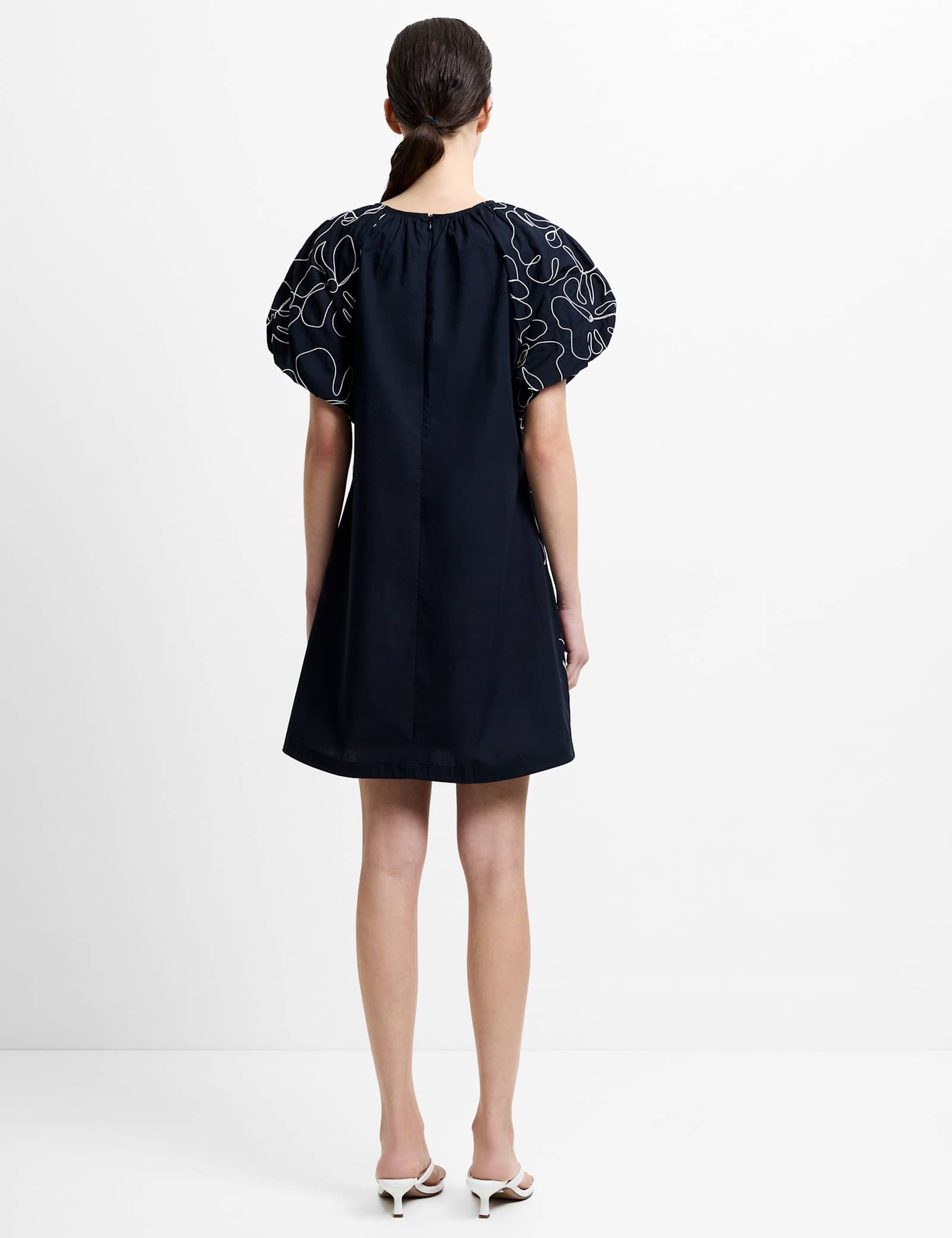 Pure Cotton Floral Embroidered Mini Shift Dress - image 4