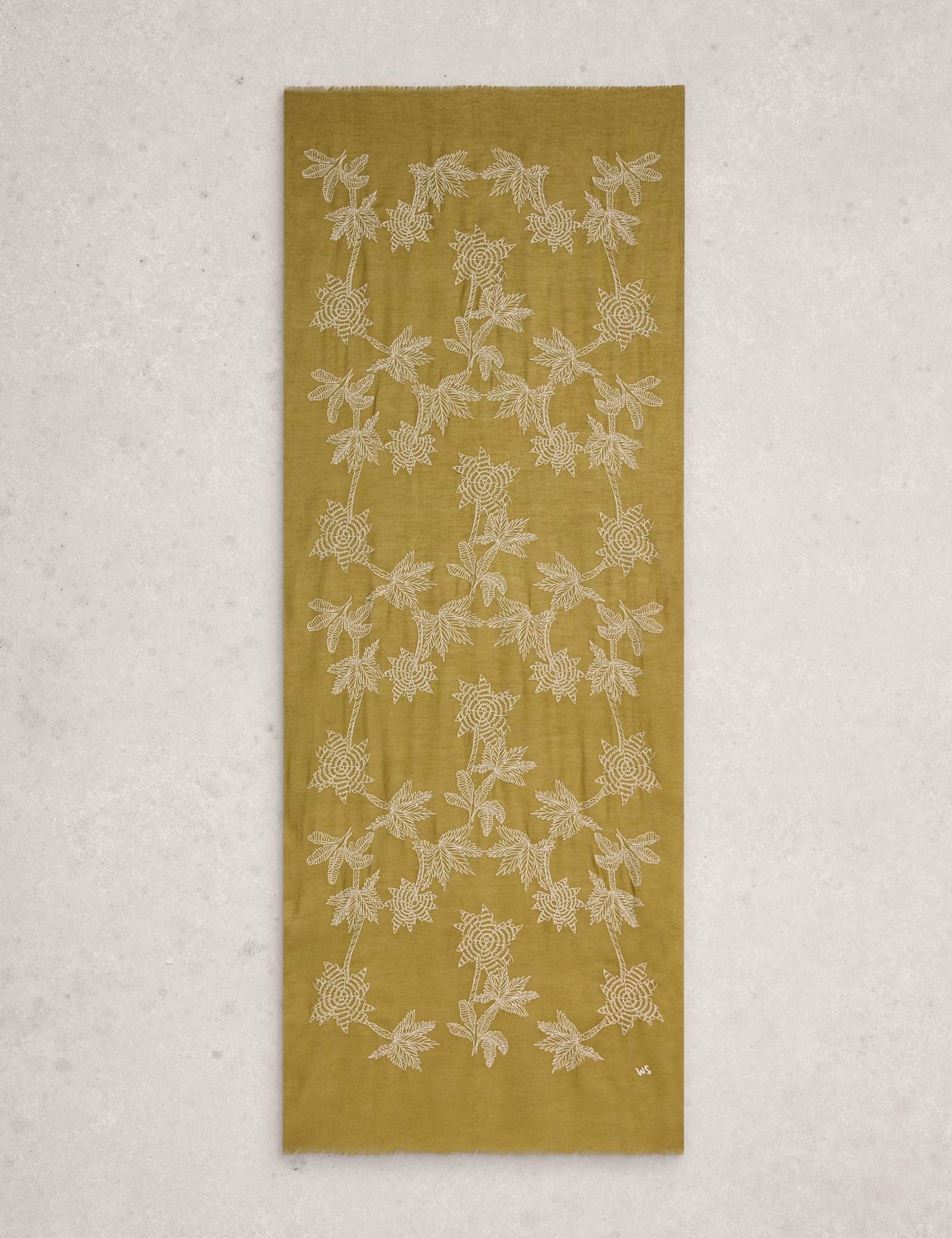 Cotton Blend Embroidered Scarf - image 3