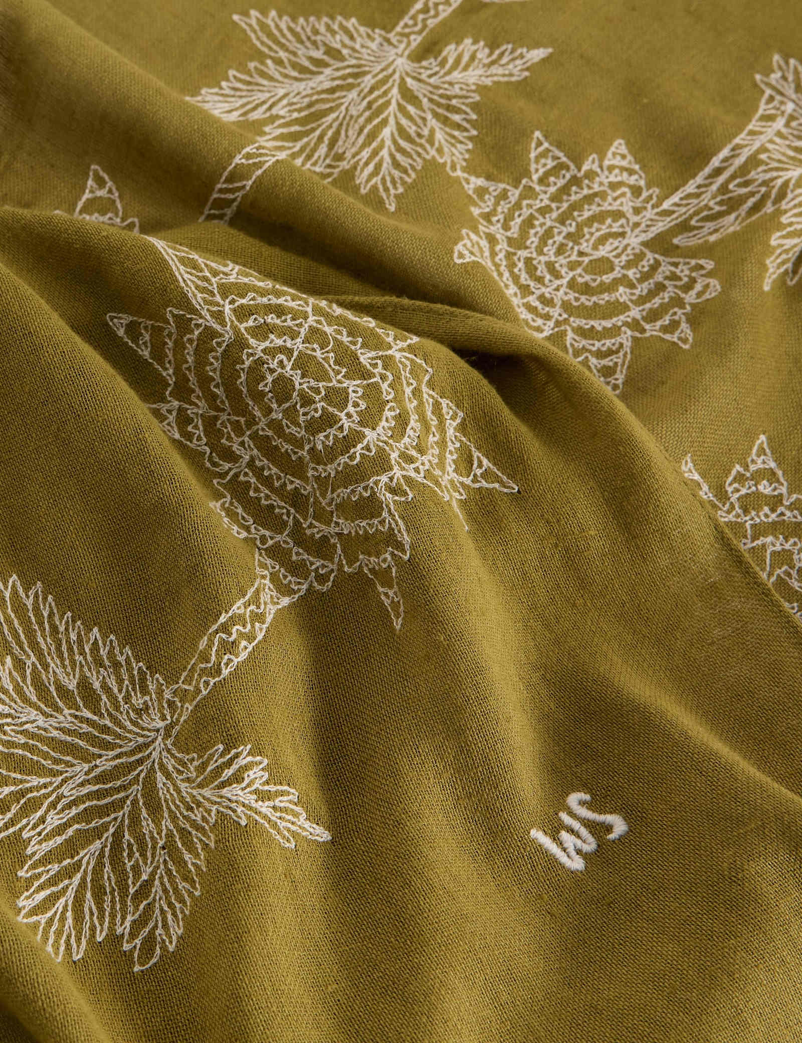 Cotton Blend Embroidered Scarf - image 2
