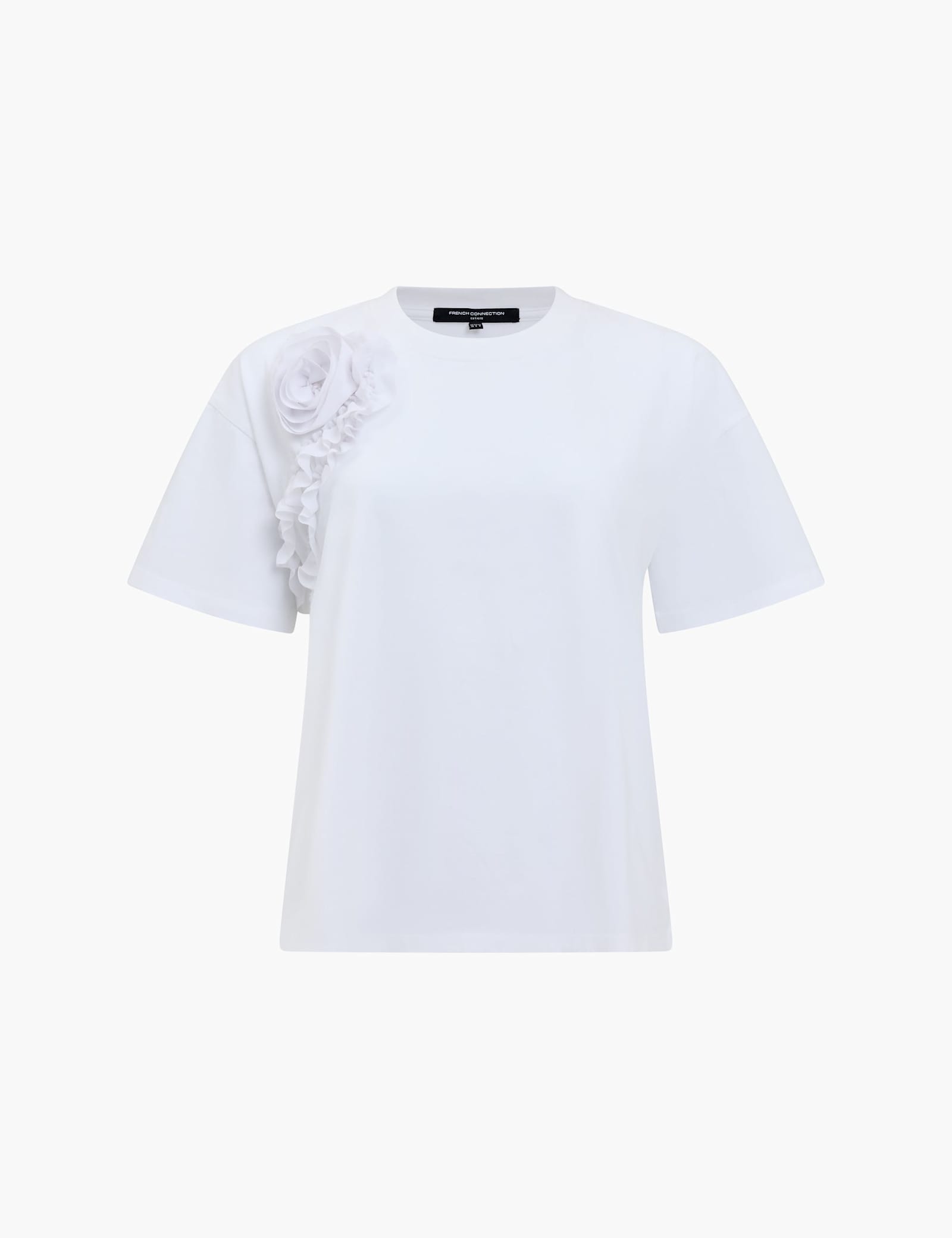 Pure Cotton Crepe Ruffle T-Shirt - image 1