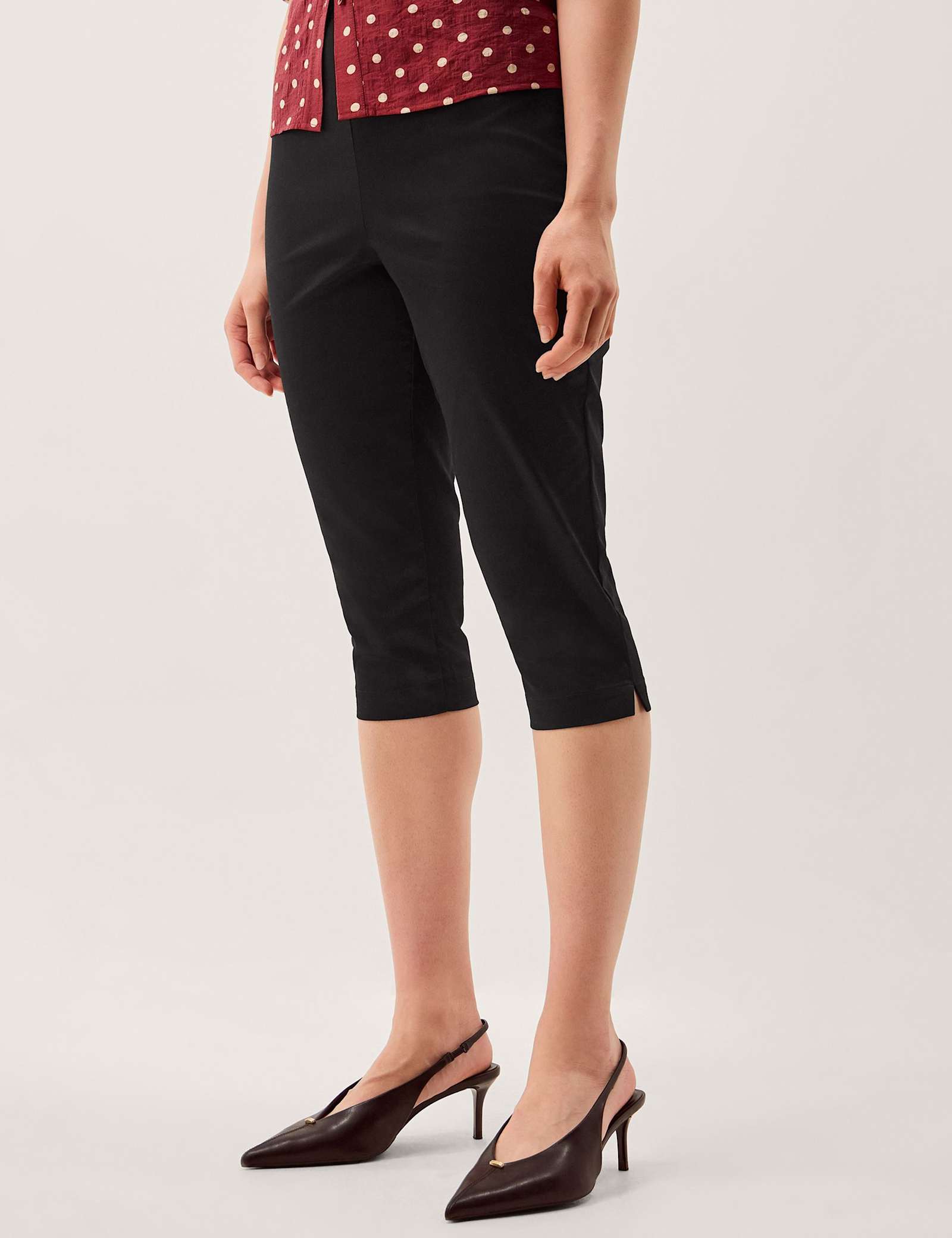 Cotton Rich Cropped Capri Trousers - image 2
