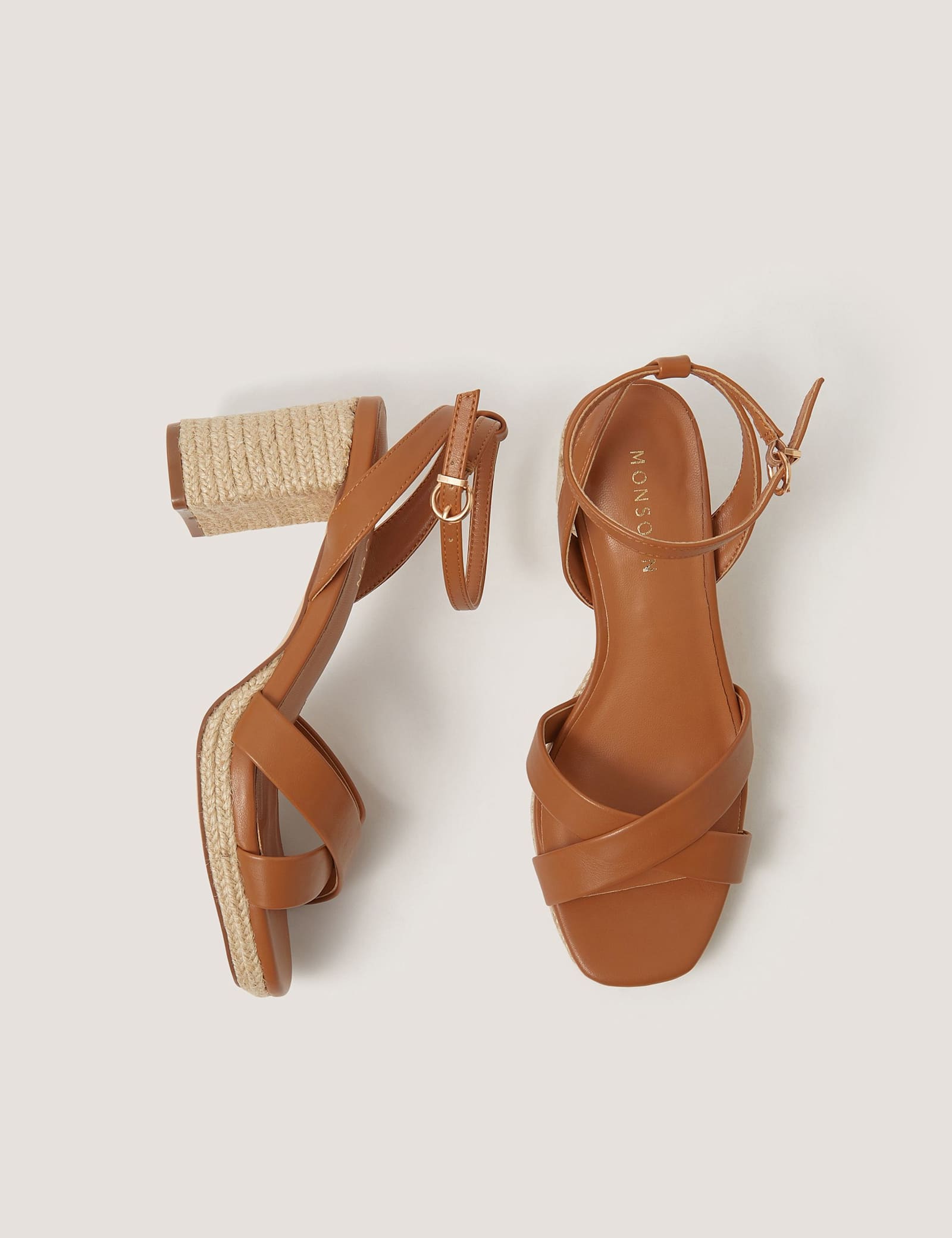 Raffia Block Heel Platform Sandals - image 3