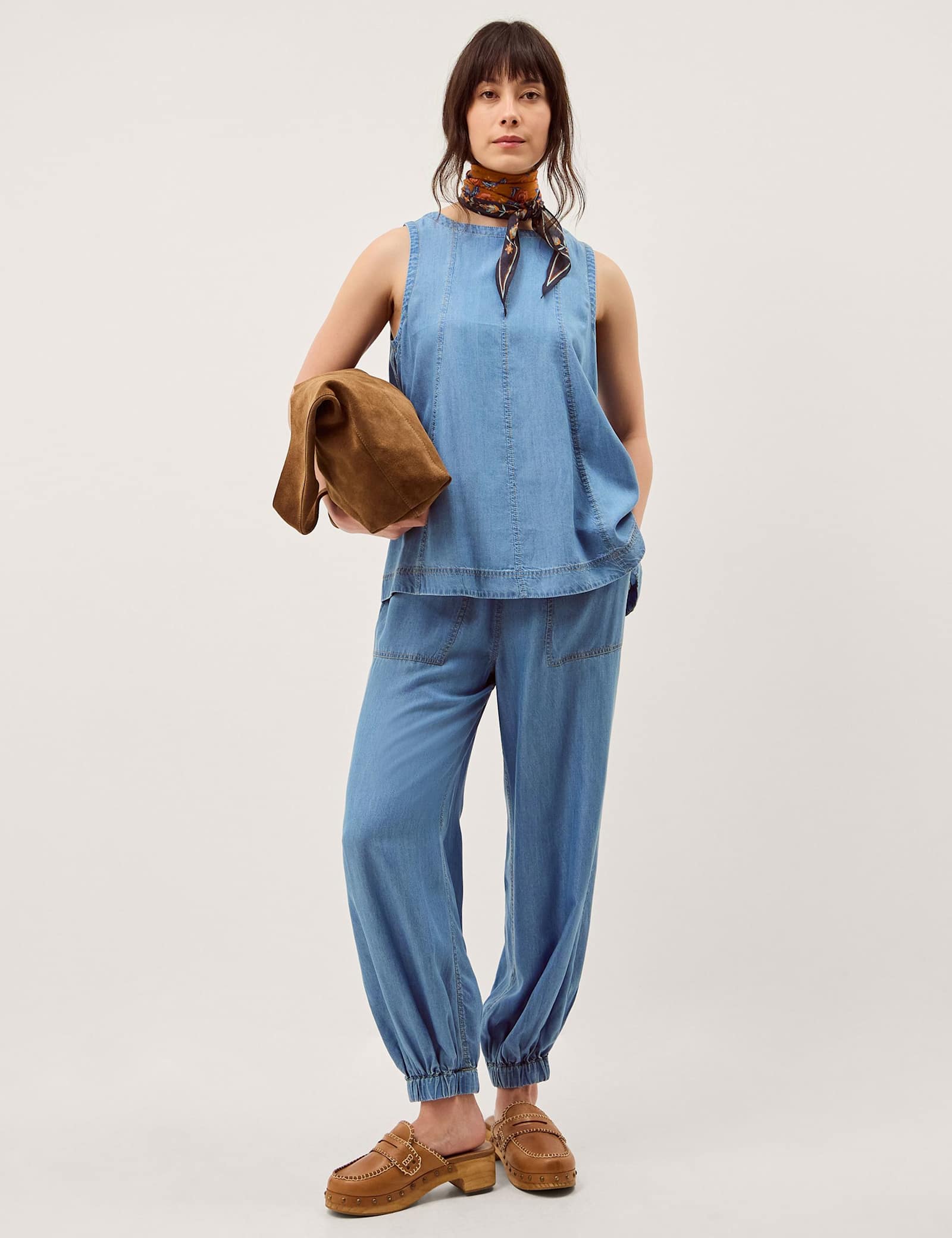 Pure Lyocell Drawstring Cuffed Joggers - image 4