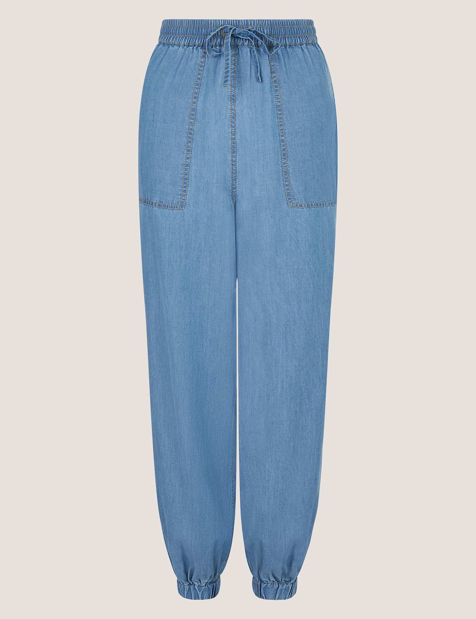 Pure Lyocell Drawstring Cuffed Joggers - image 1