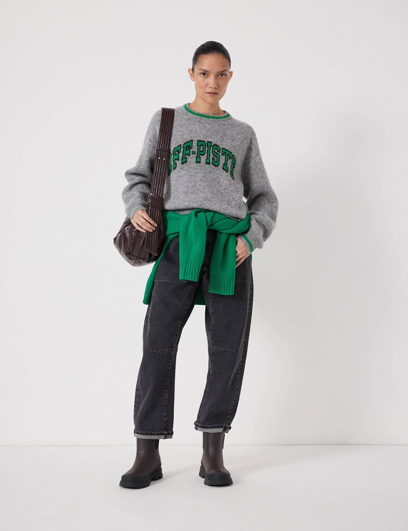 Wool Blend Off Piste Slogan Jumper - image 5