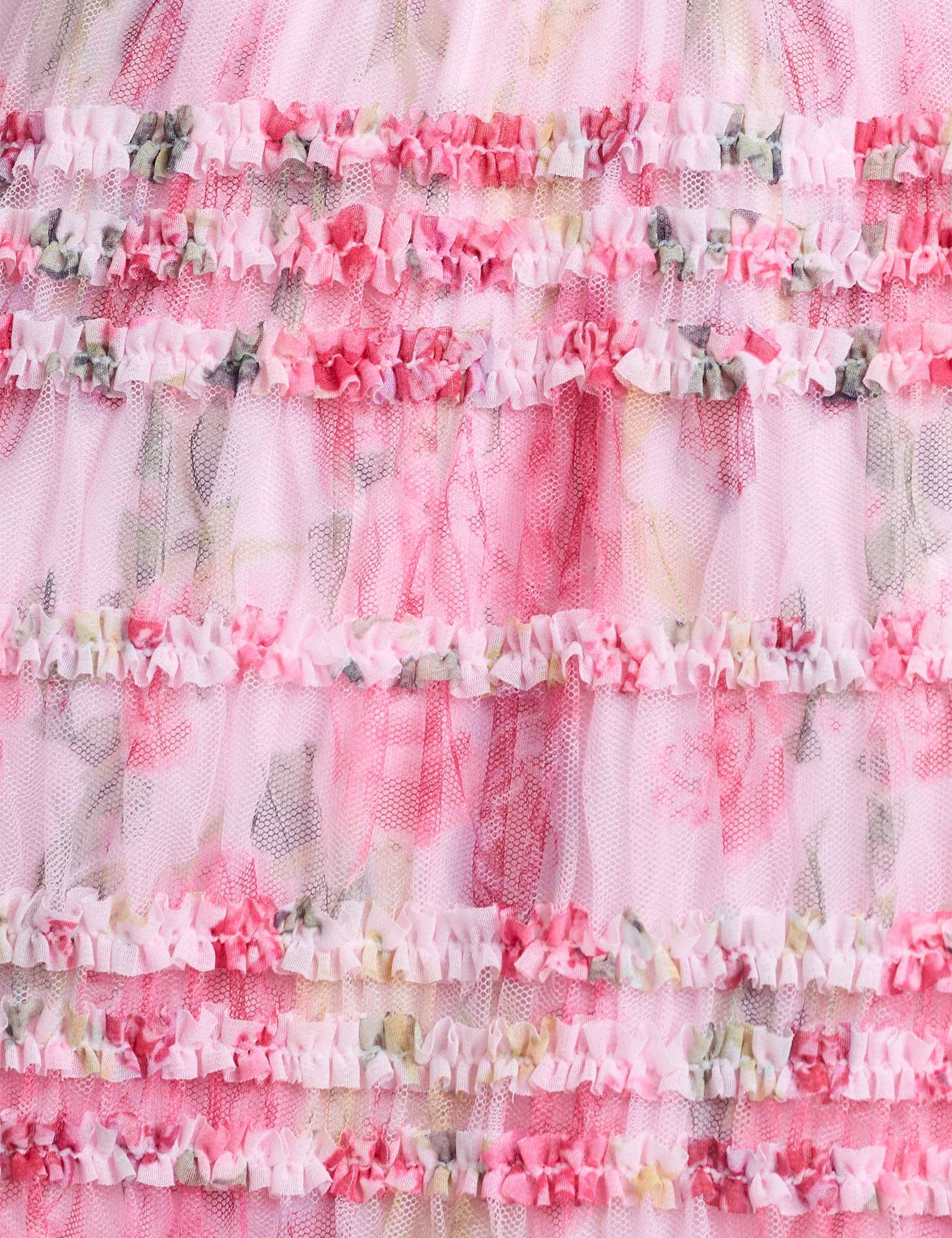 Mesh Floral Frill Detail Top - image 3