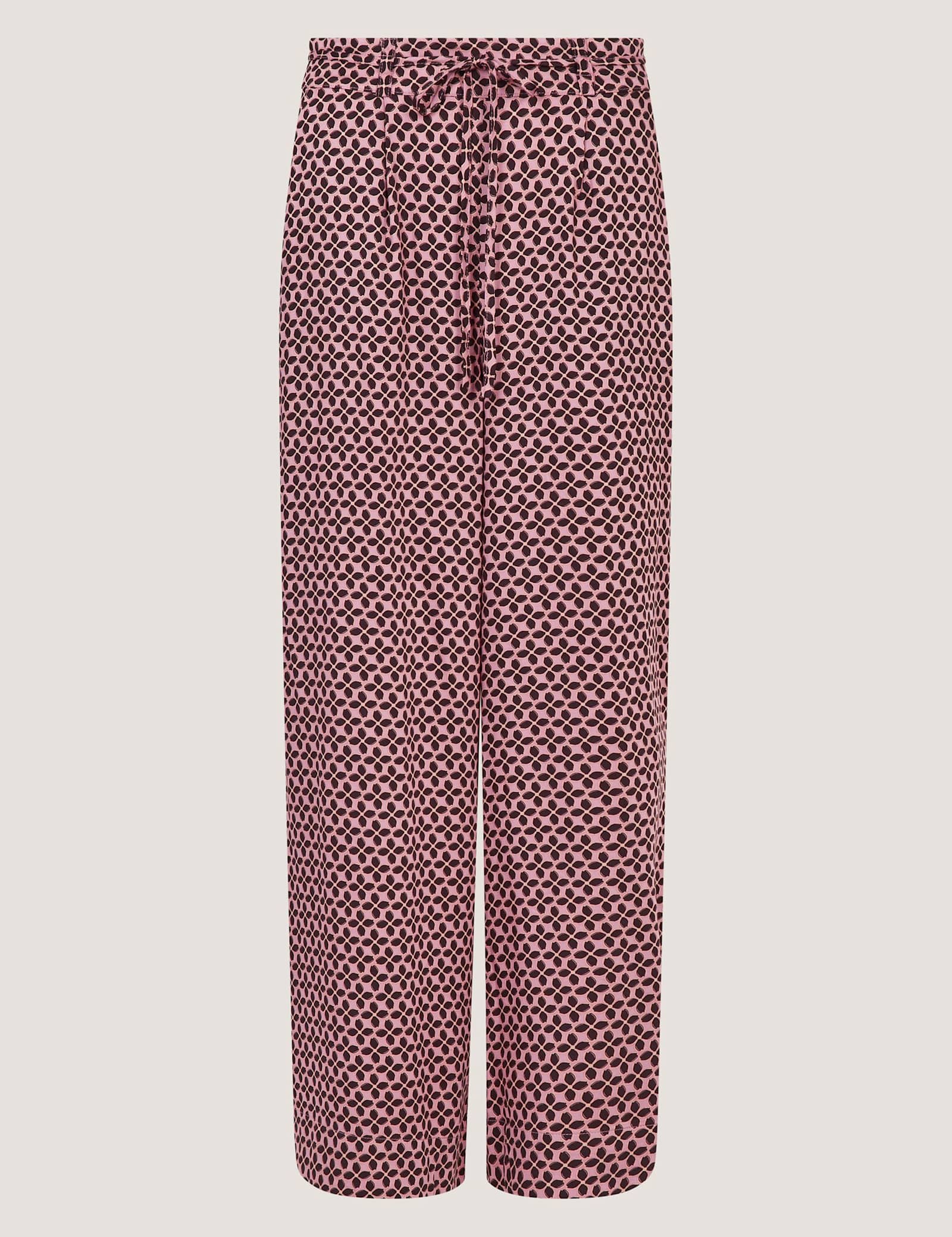 Printed Tie Detail Wide Leg Trousers - image 1