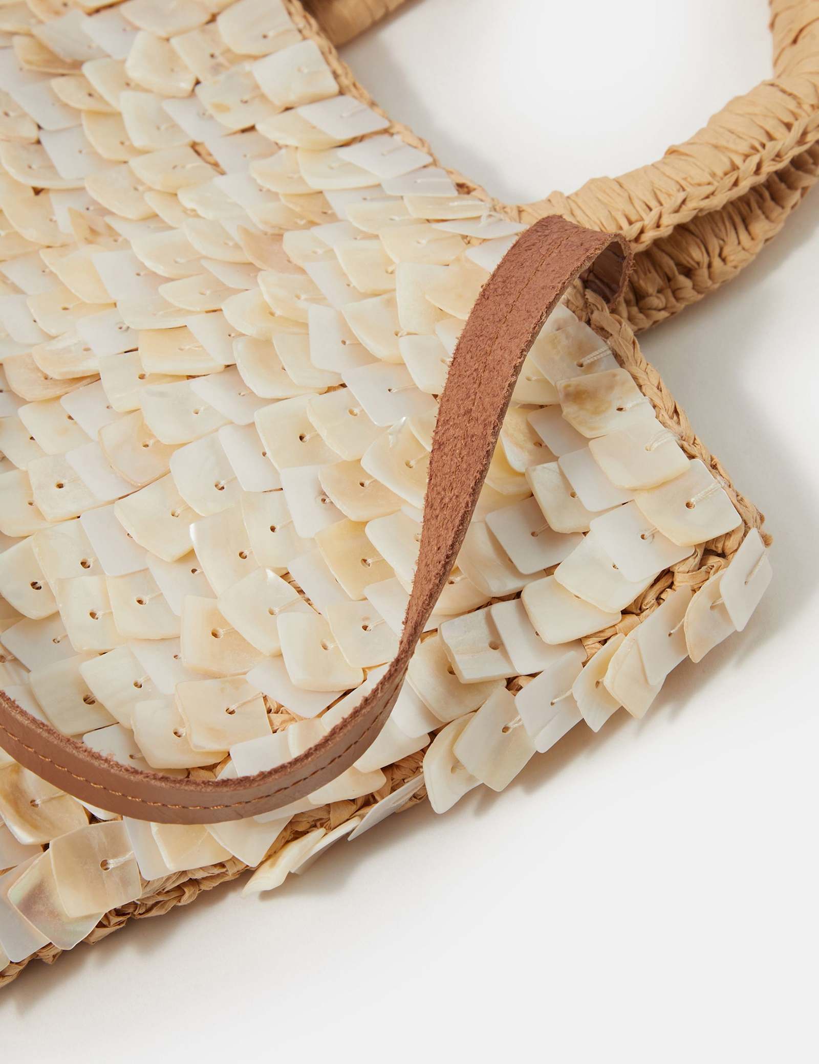 Straw Embellished Grab Bag - image 3