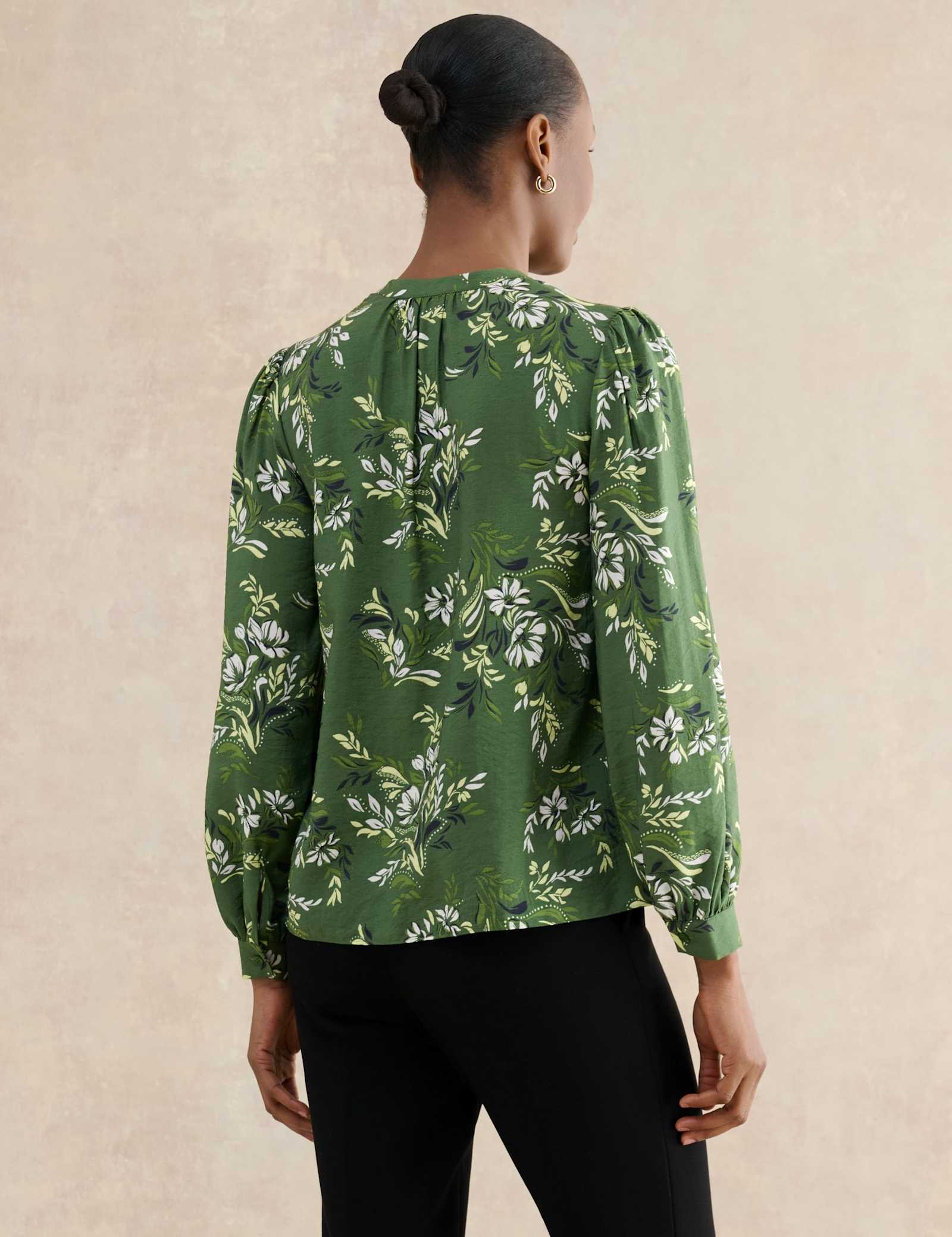 Floral Notch Neck Blouse - image 4