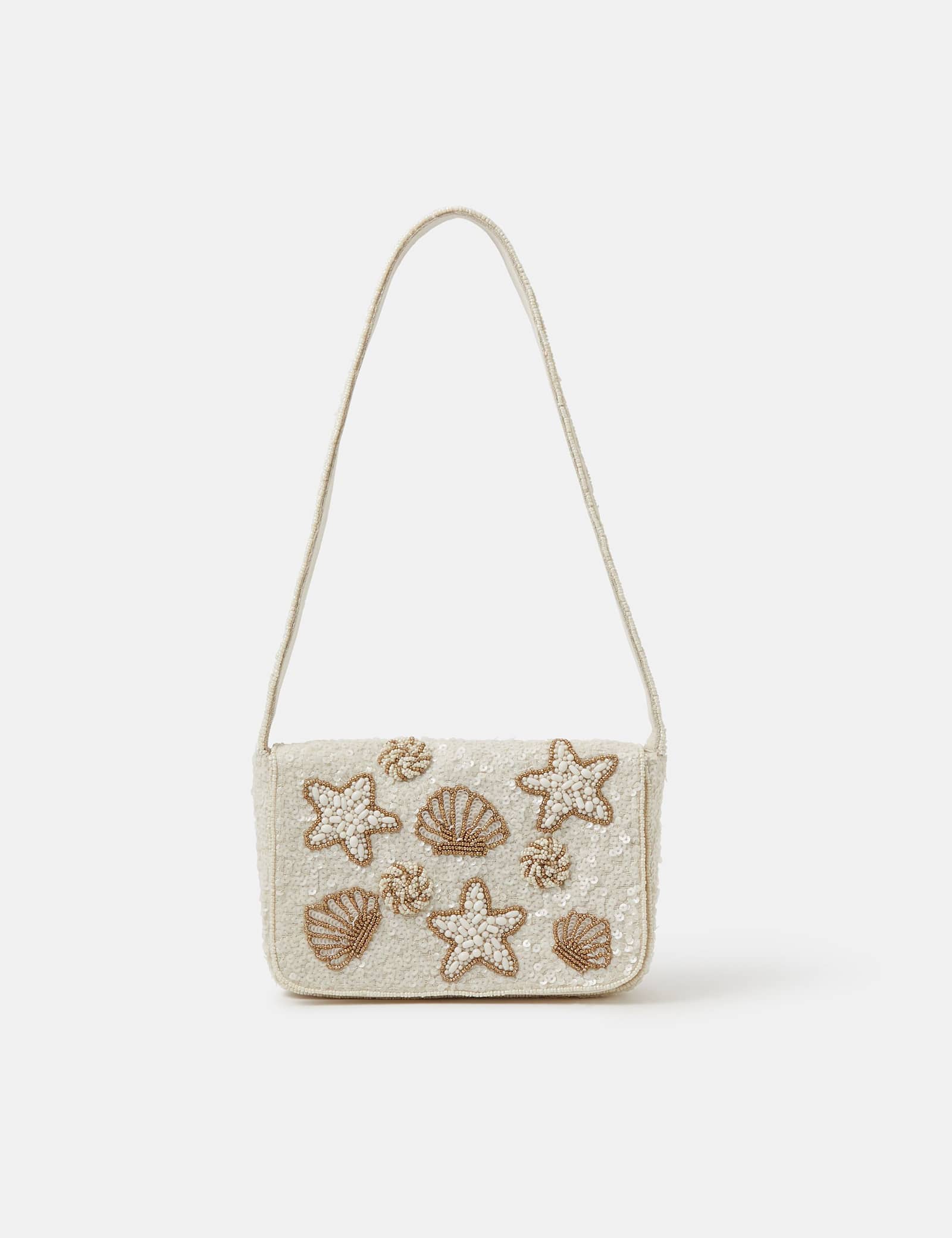 Cotton Rich Embellished Shell Shoulder Bag - image 1
