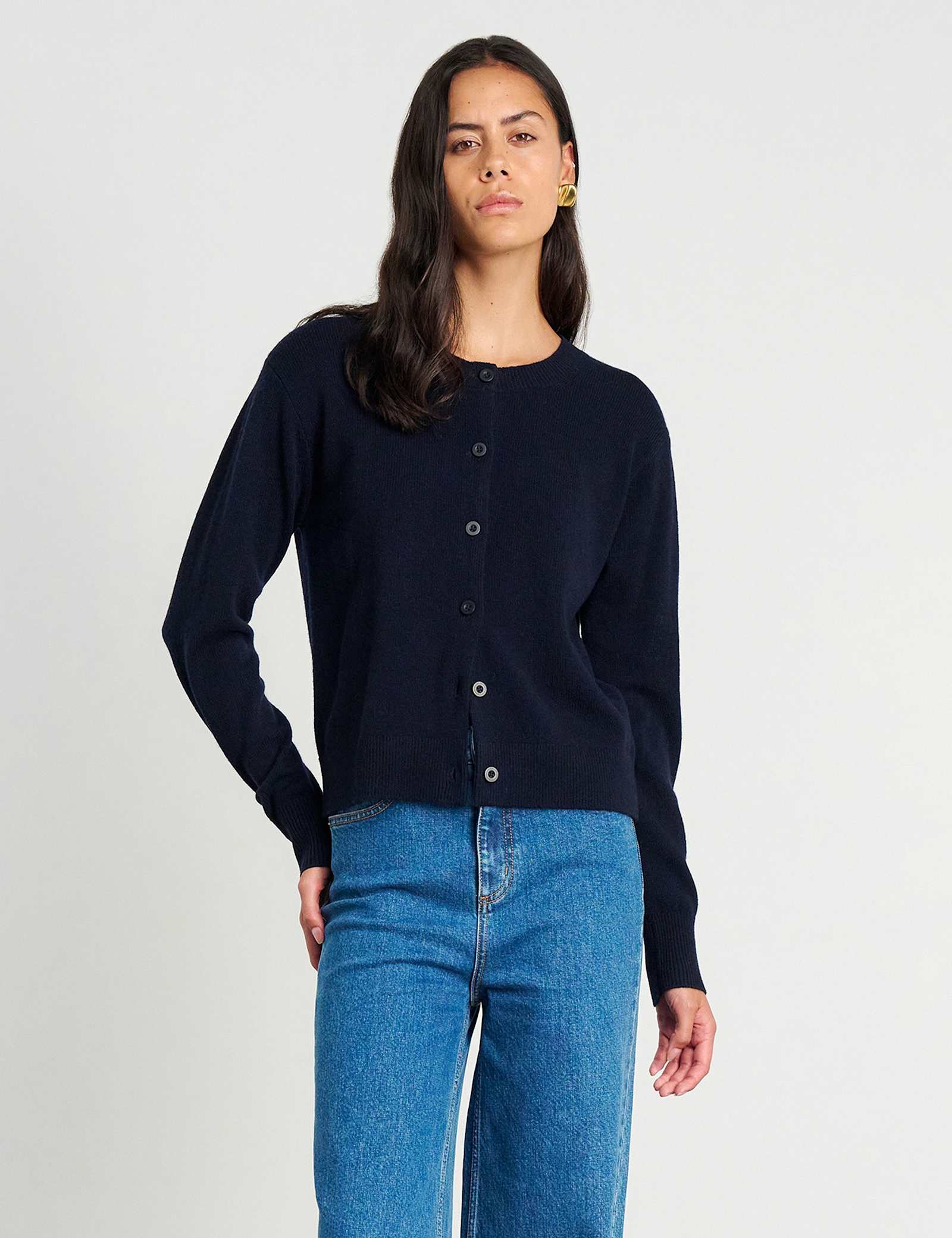 Pure Merino Wool Crew Neck Button Front Cardigan - image 4