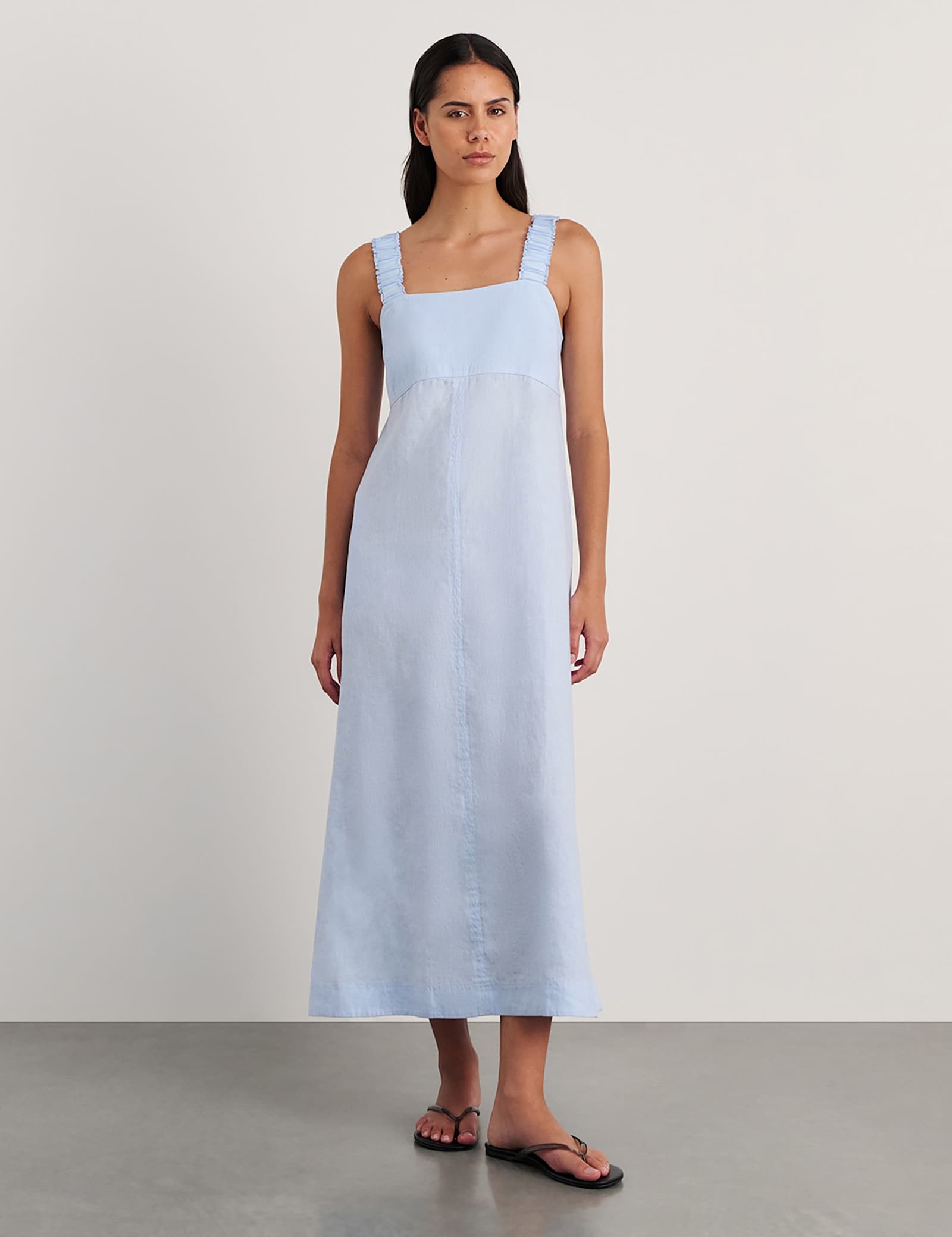 Pure Linen Maxi Smock Dress - image 1