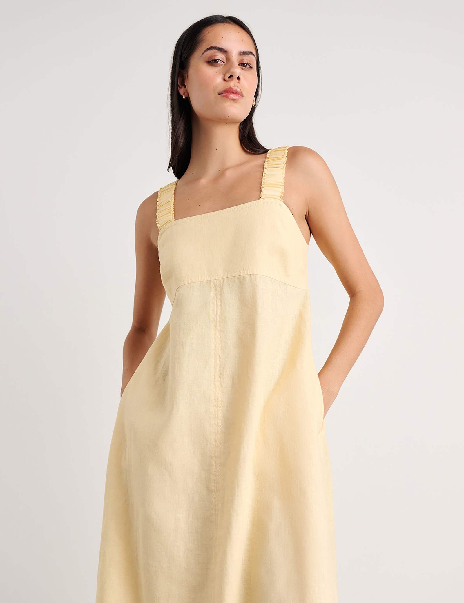 Pure Linen Maxi Smock Dress - image 3