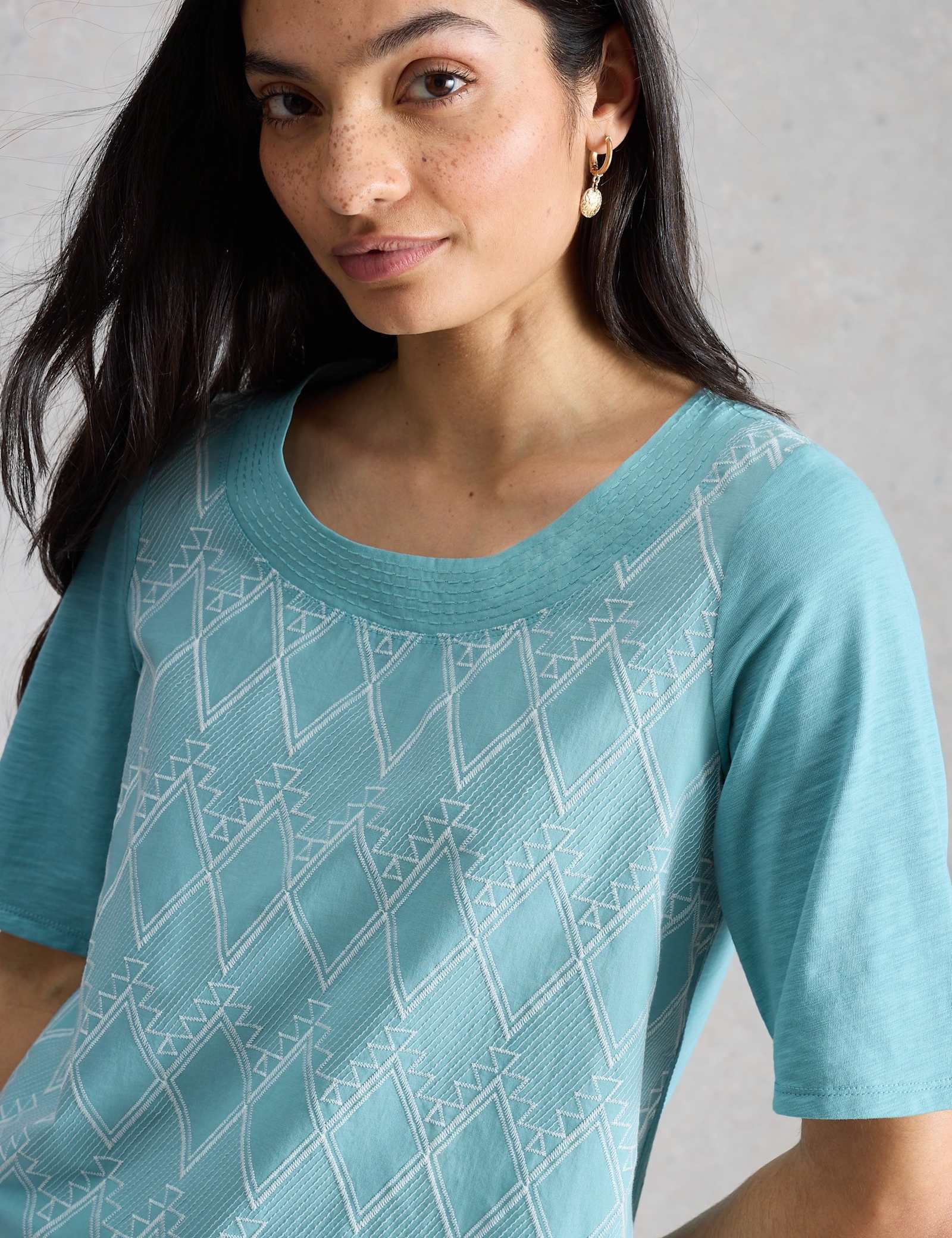Pure Cotton Embroidered T-Shirt - image 4
