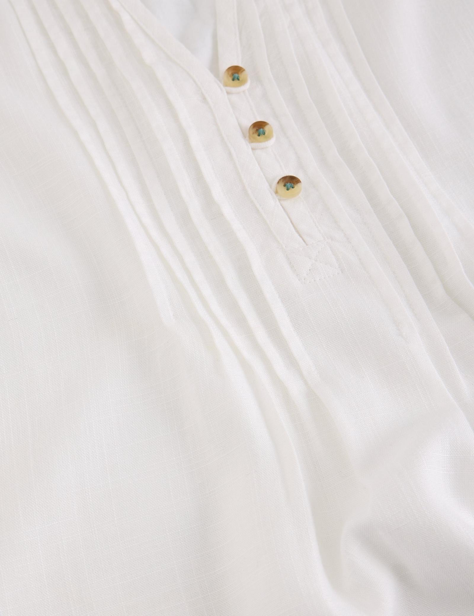 Linen Blend Notch Neck Top - image 5
