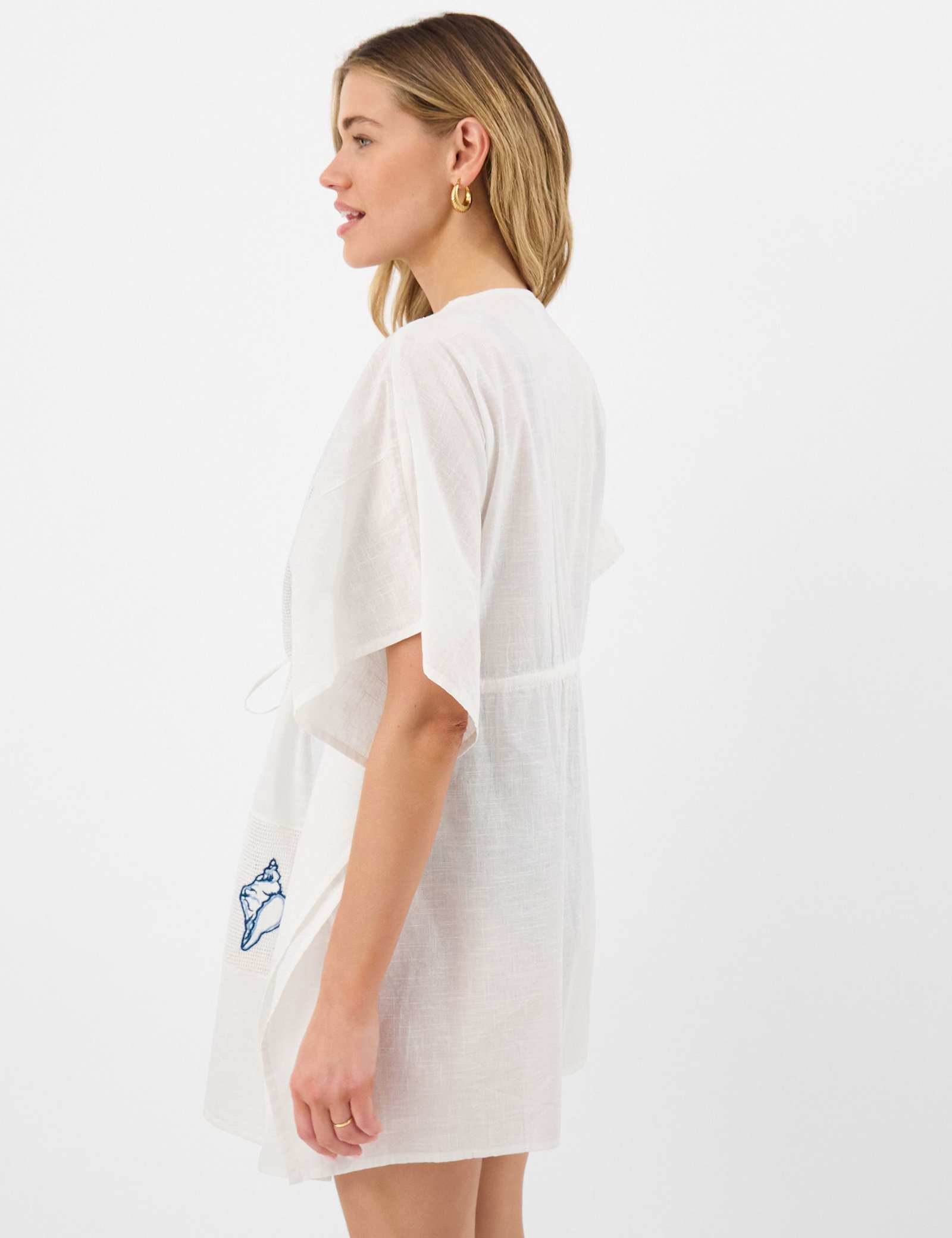 Pure Cotton Shell Patchwork Mini Beach Kaftan - image 4