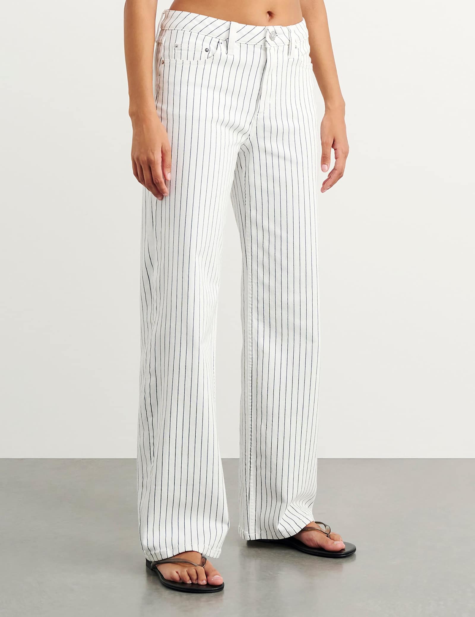 Striped Straight Leg Jeans - image 5