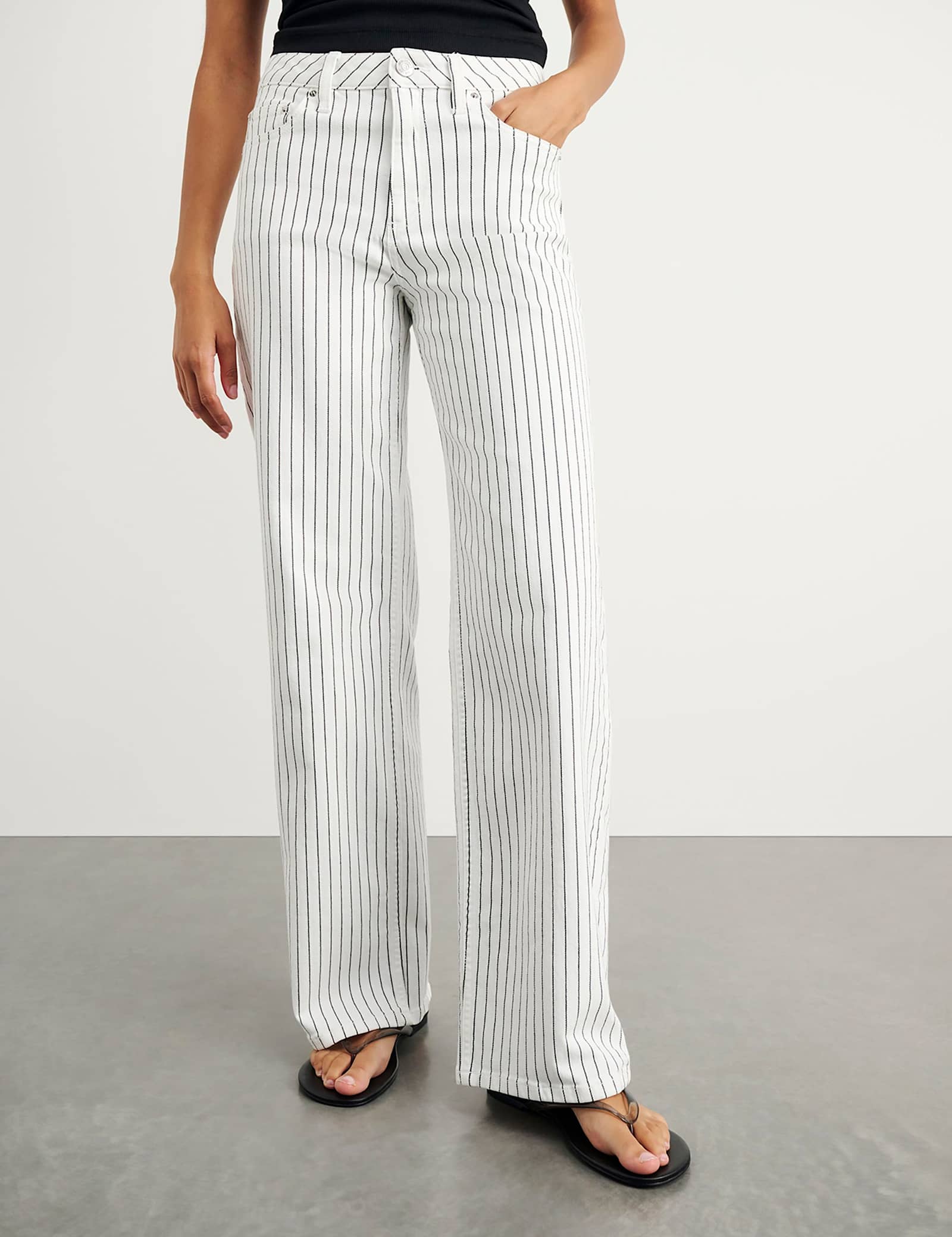 Striped Straight Leg Jeans - image 4