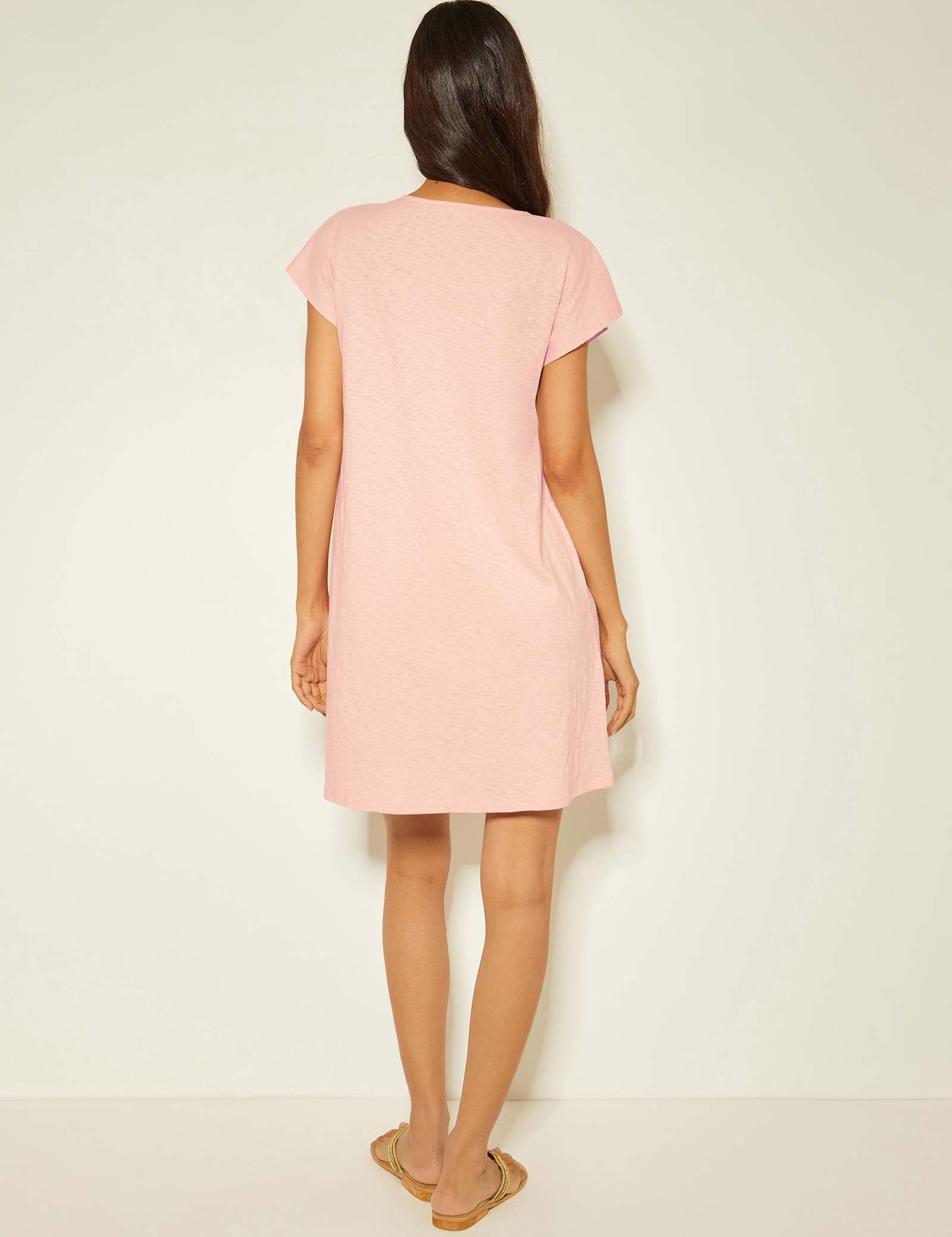Pure Cotton V-Neck Knee Length Kaftan Dress - image 3