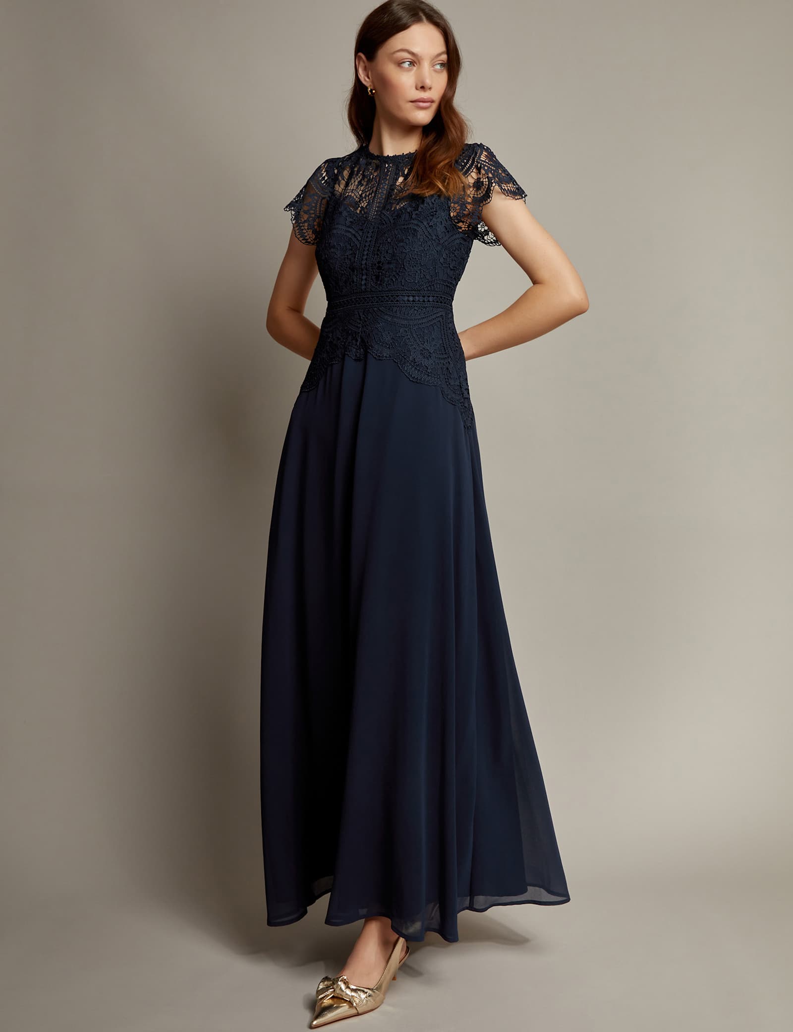 Lace Round Neck Maxi Dress - image 4