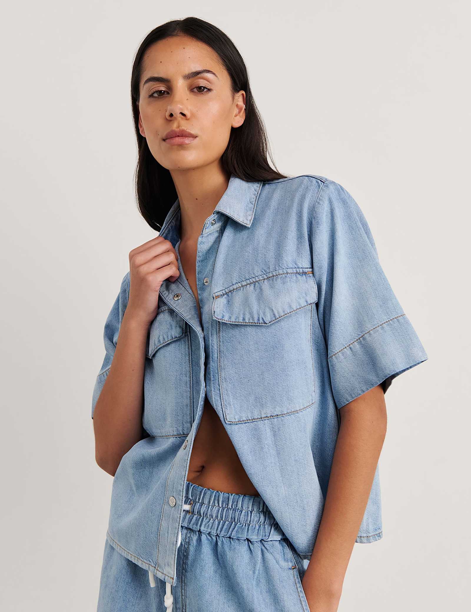 Cotton Rich Denim Shirt - image 2