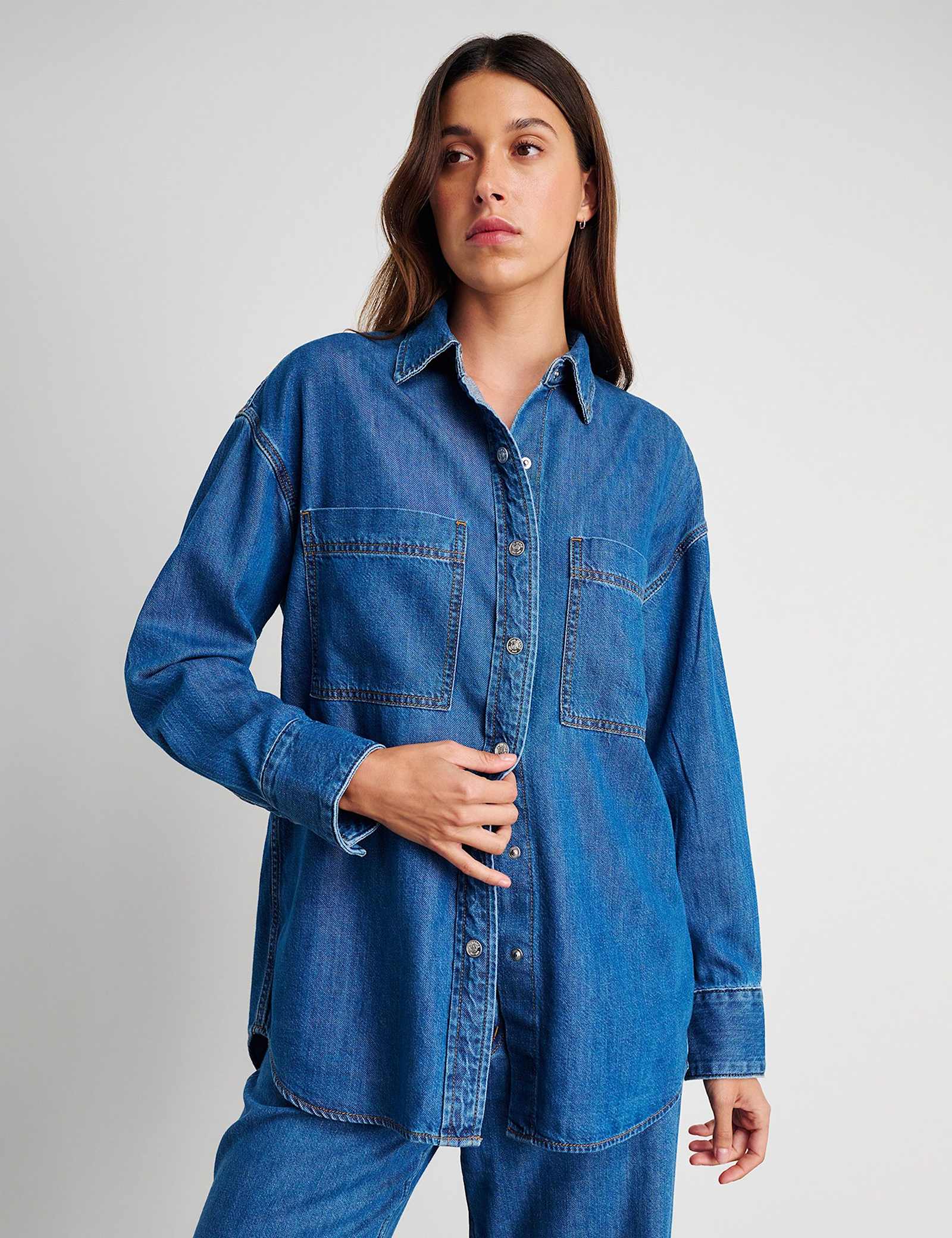 Cotton Rich Denim Shirt - image 1