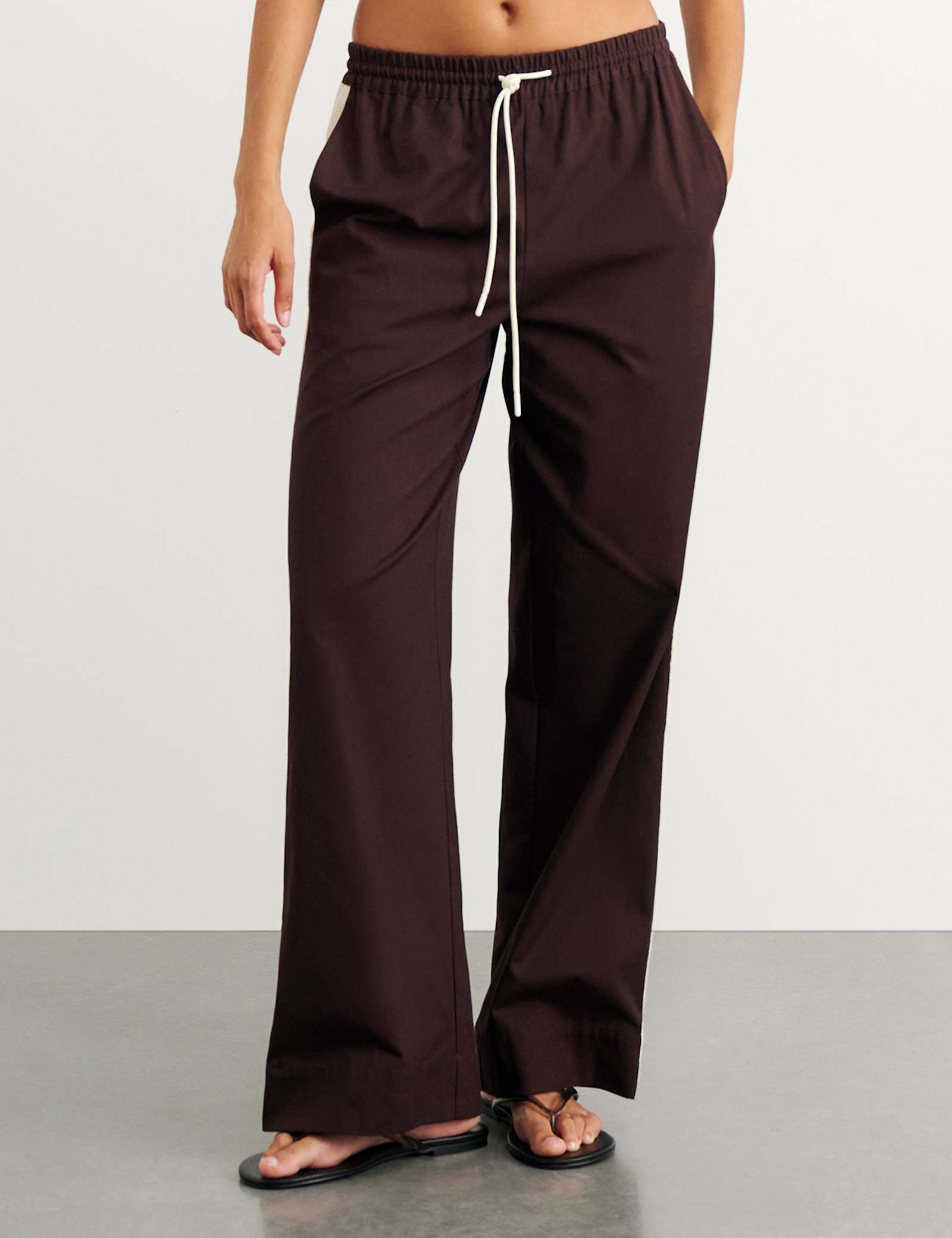 Canvas Side Stripe Wide Leg Trousers - image 1