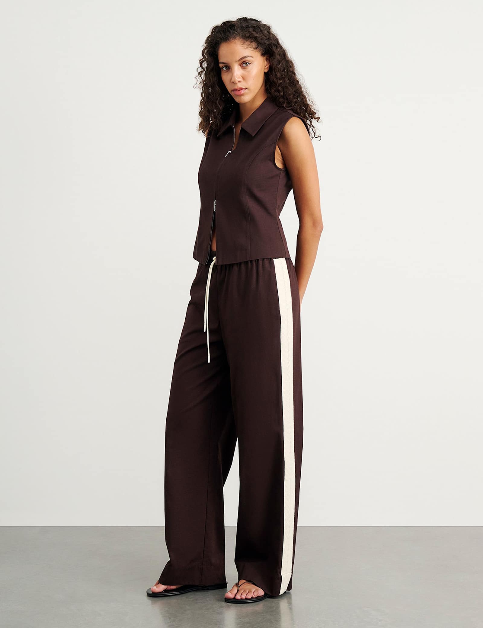 Canvas Side Stripe Wide Leg Trousers - image 5