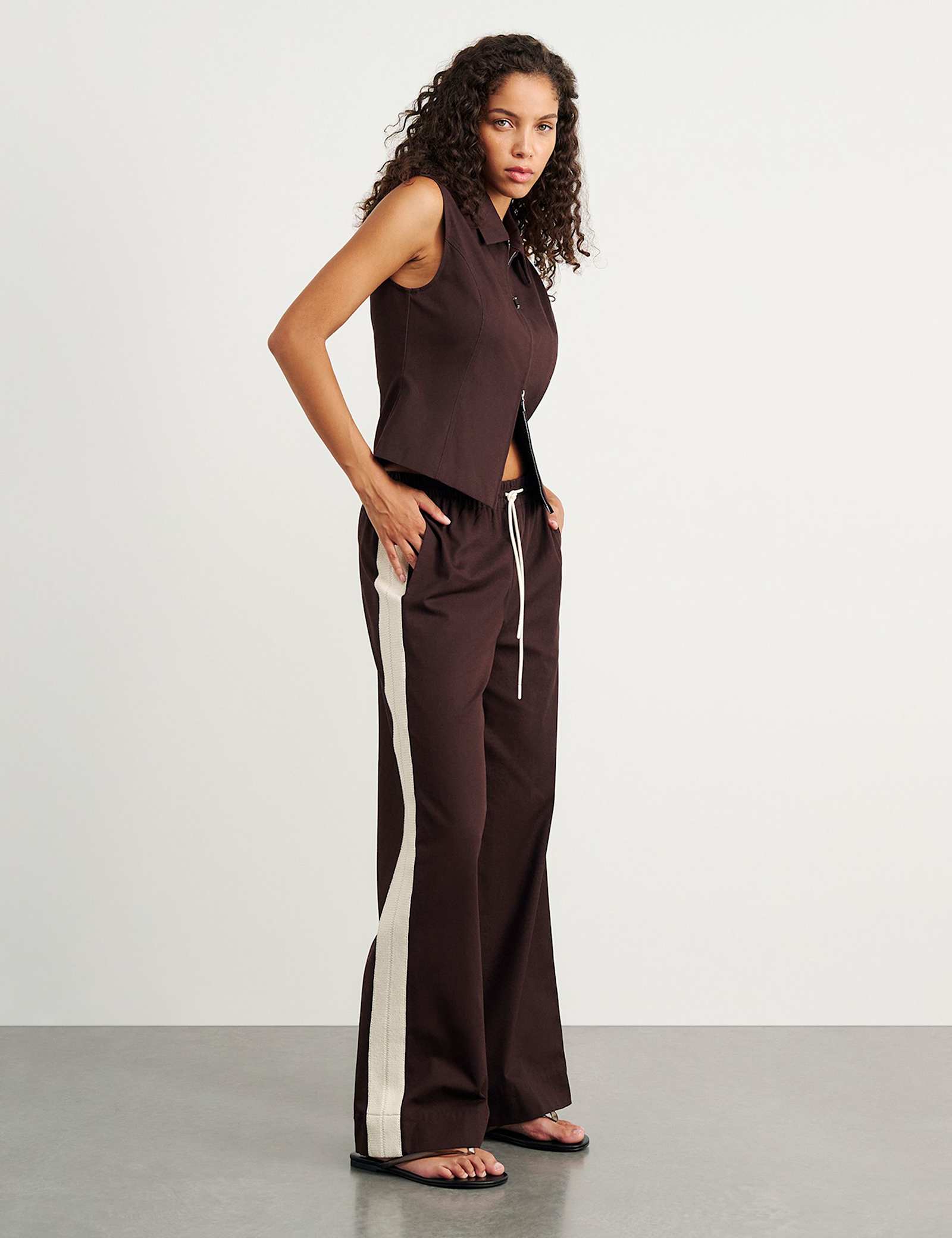 Canvas Side Stripe Wide Leg Trousers - image 4