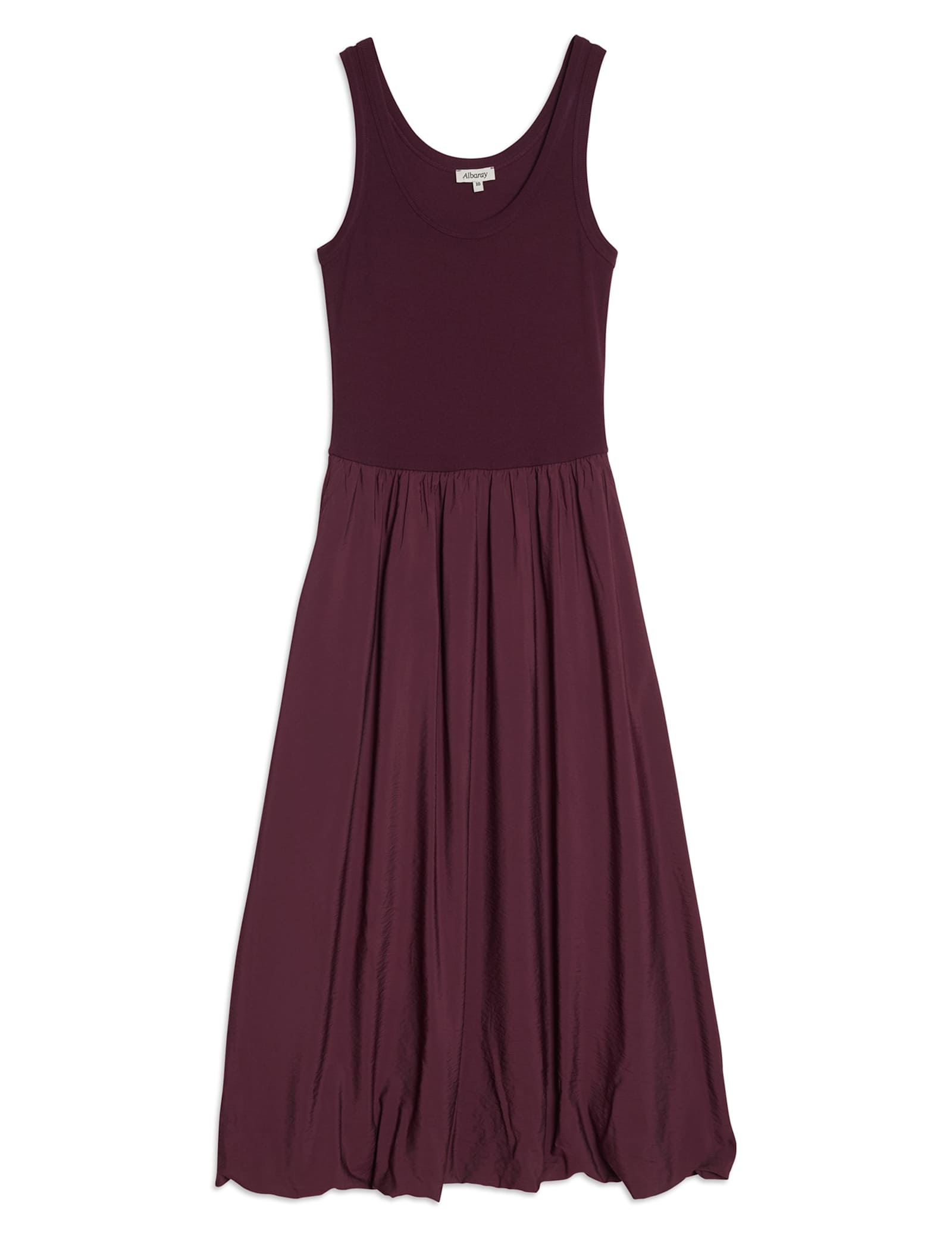 Jersey Scoop Neck Bubble Hem Midi Dress - image 1