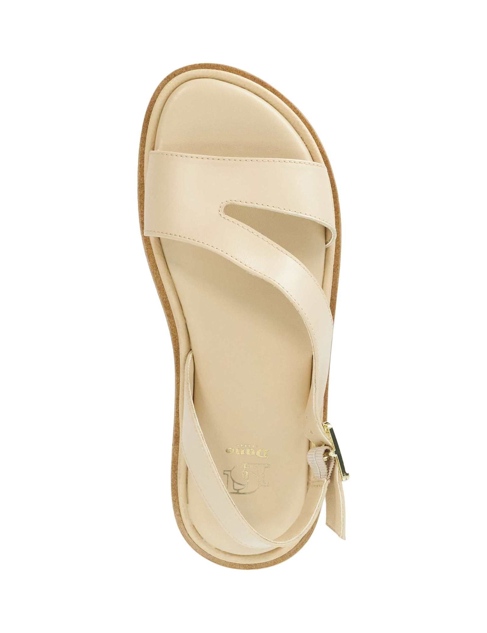 Leather Asymmetric Buckle Footbed Sandals - image 5