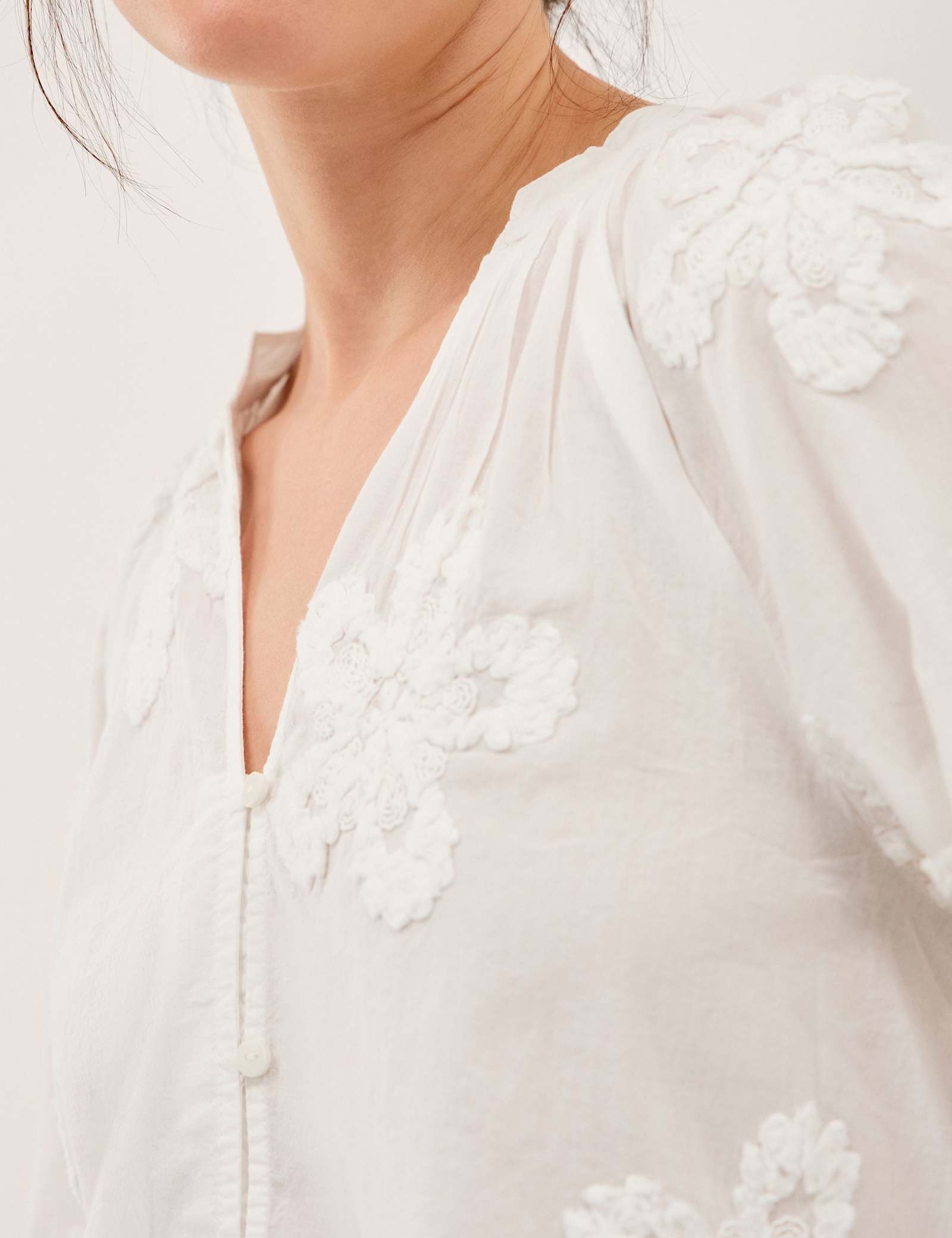 Pure Cotton Floral Applique Shirt - image 4