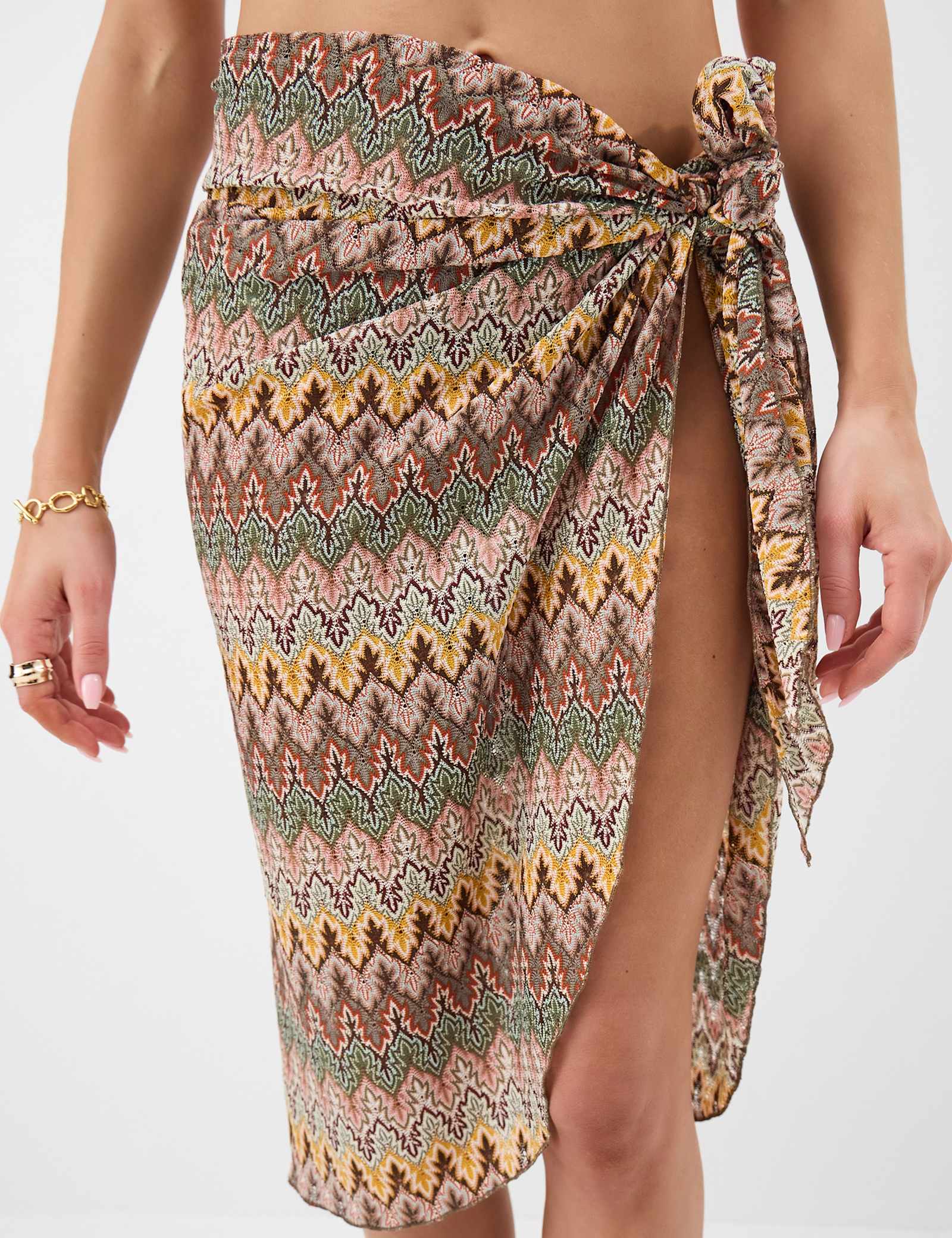 Printed Knee Length Beach Cover Up Sarong - image 4