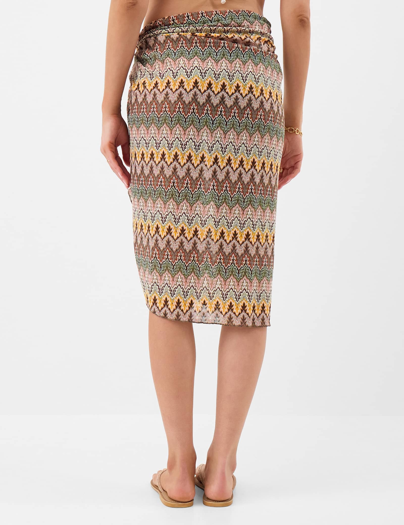 Printed Knee Length Beach Cover Up Sarong - image 3