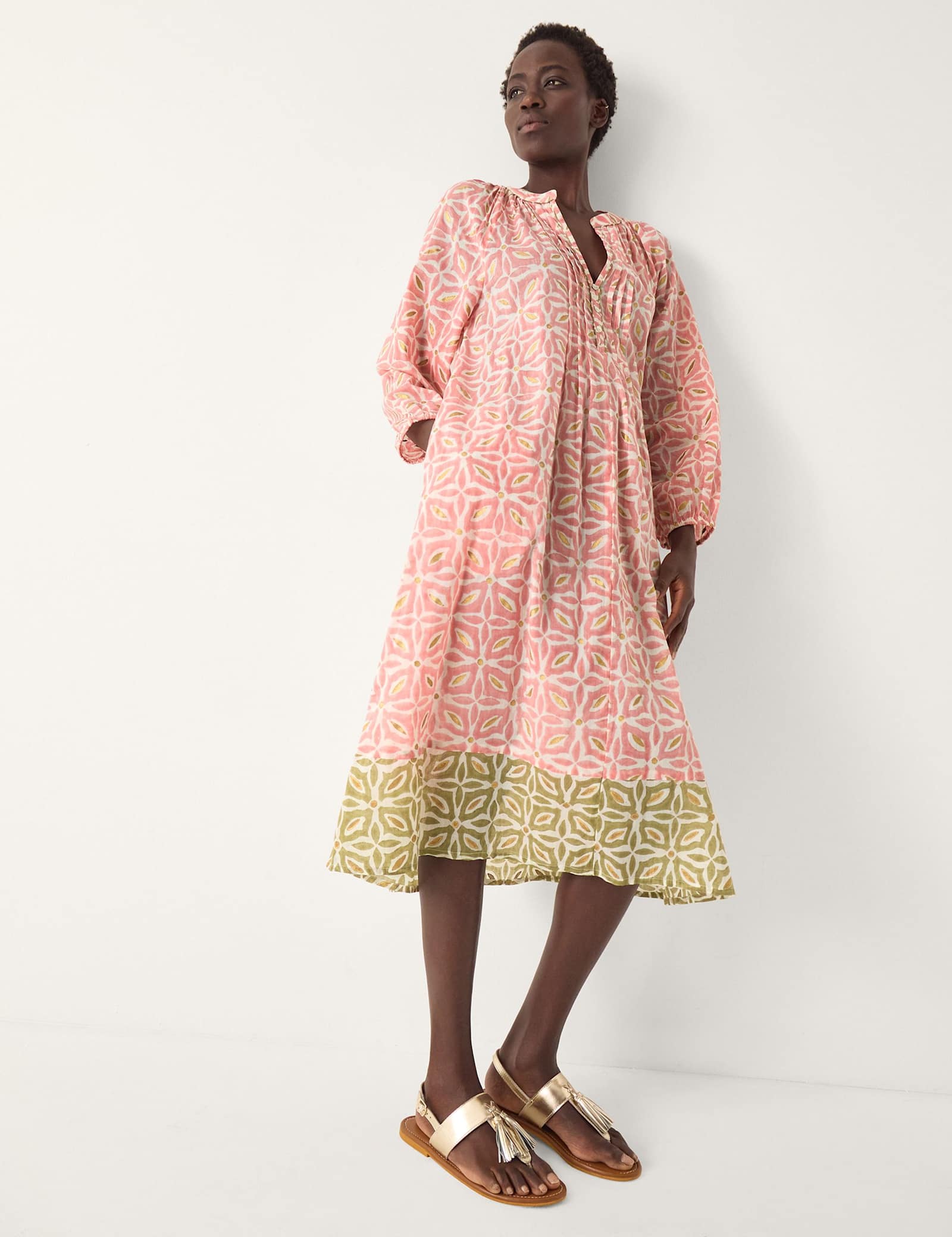 Pure Cotton Printed Knee Length Tunic Dress - image 1