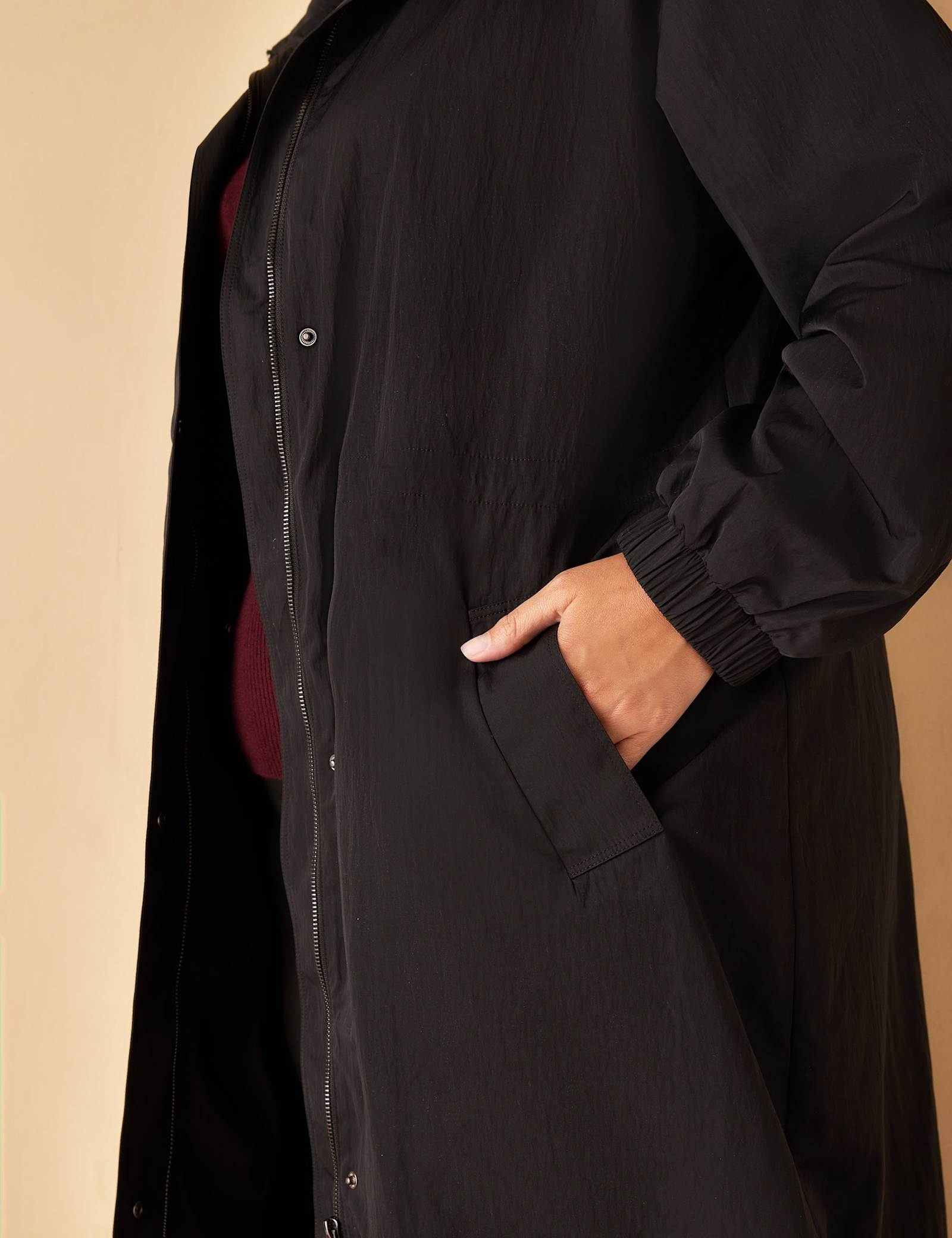 Showerproof Hooded Longline Raincoat - image 3