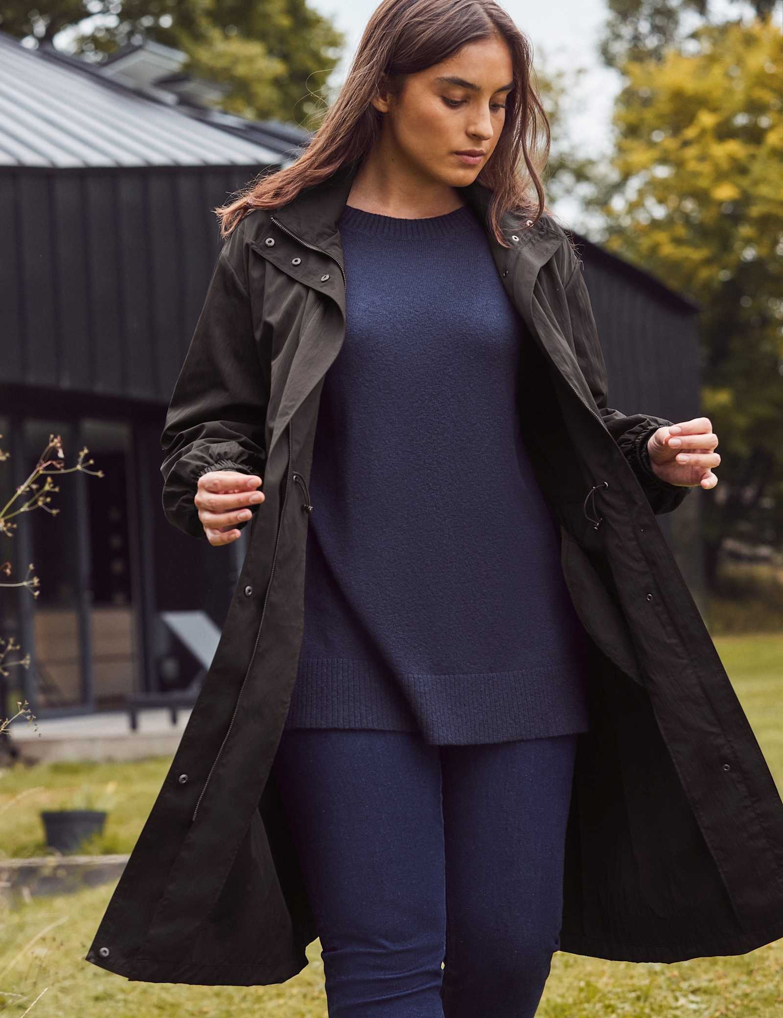 Showerproof Hooded Longline Raincoat - image 5