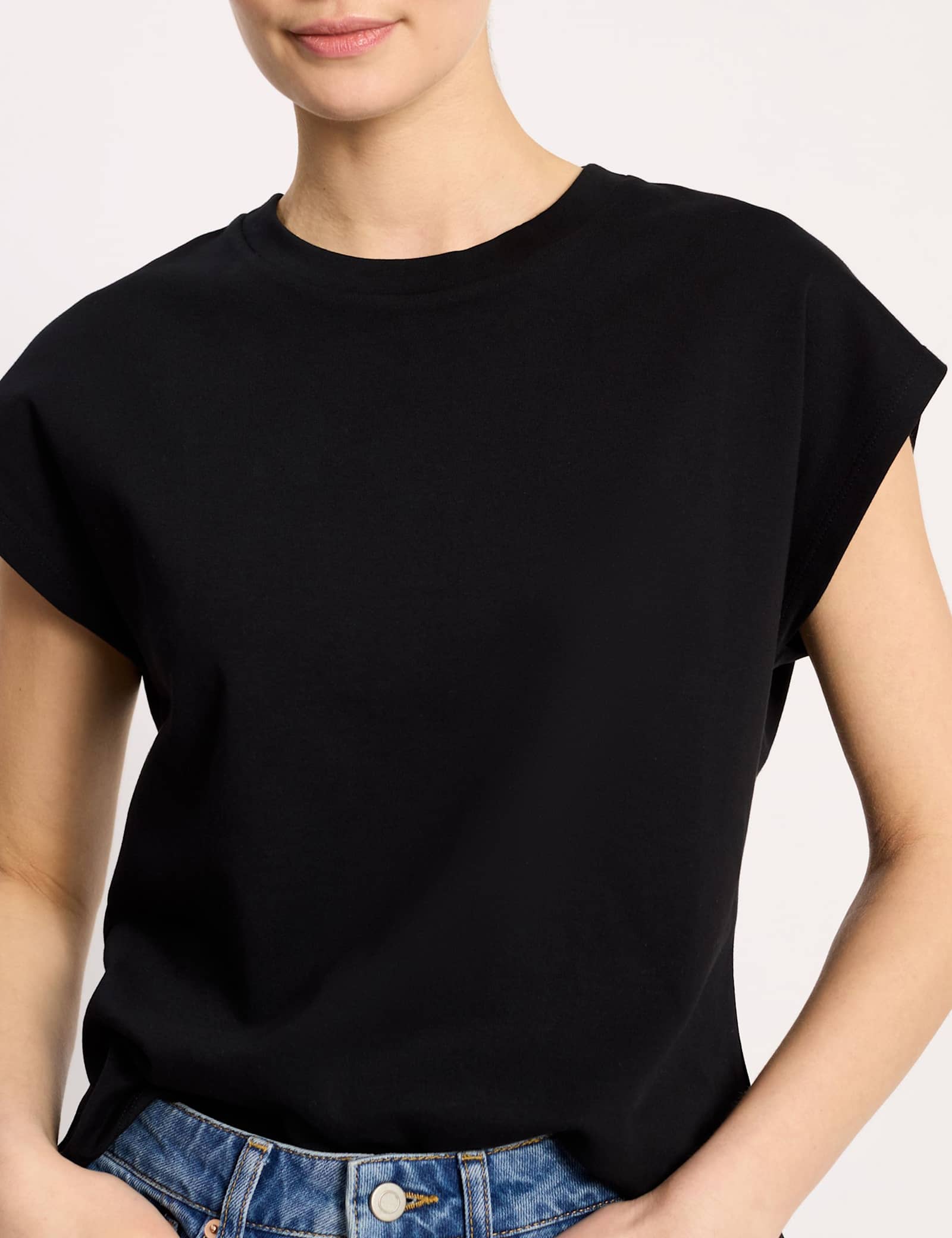 Pure Cotton Cap Sleeve T-Shirt - image 5