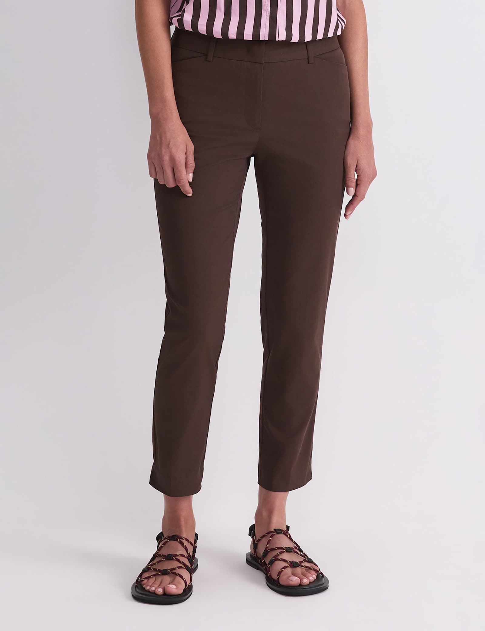 Cotton Rich Slim Fit Cropped Trousers - image 3