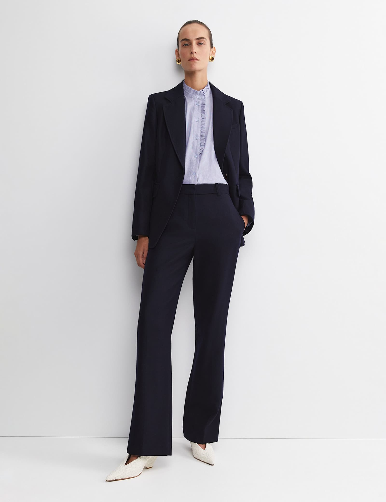 Pure Cotton High Neck Ruffle Blouse - image 4